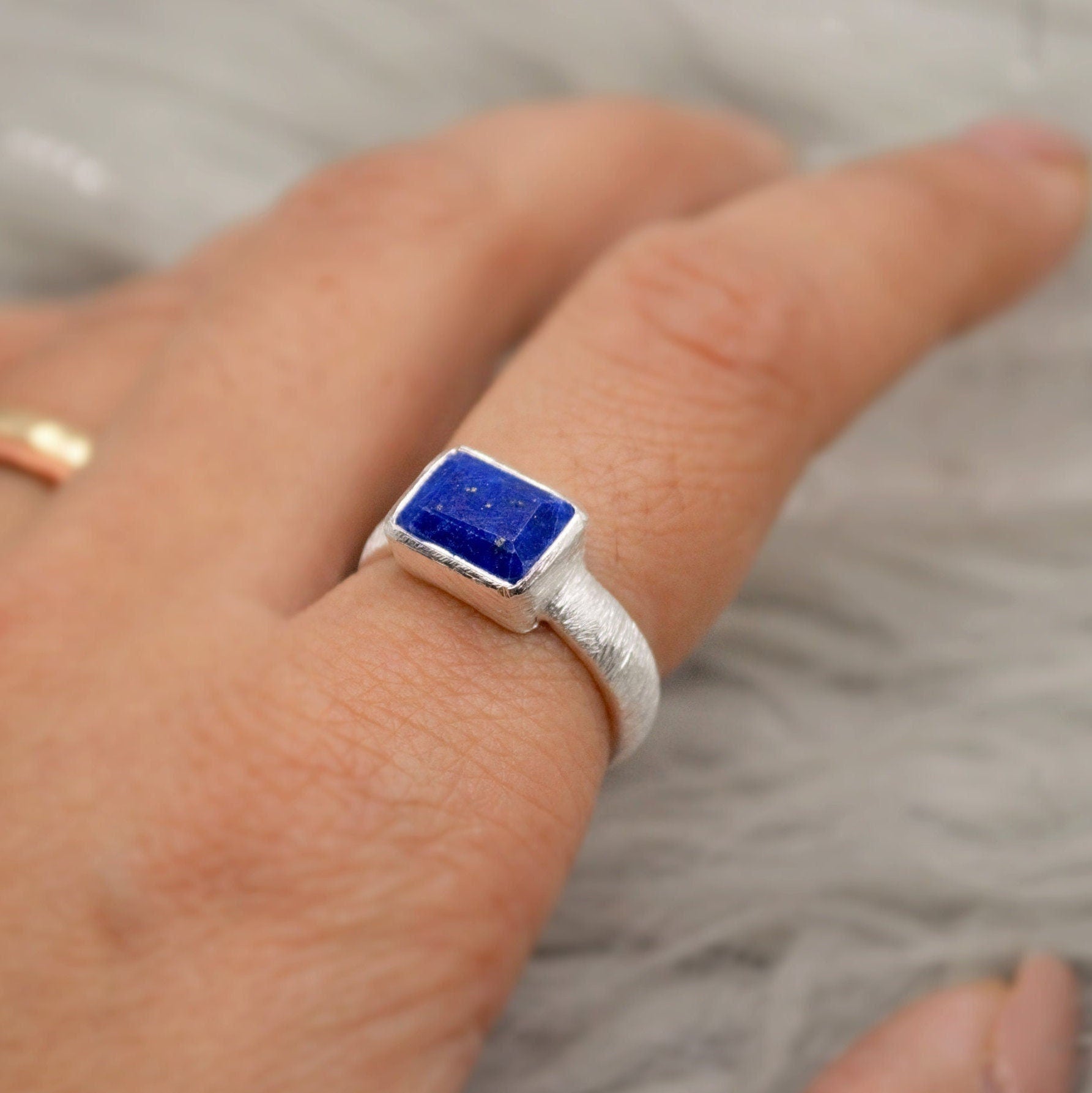 Lapis Lazuli Dainty Silver Ring, Blue Gemstone Ring, 925 Sterling Silver Ring, Birthday Gifts, Rings For Women, December Birthstone Ring