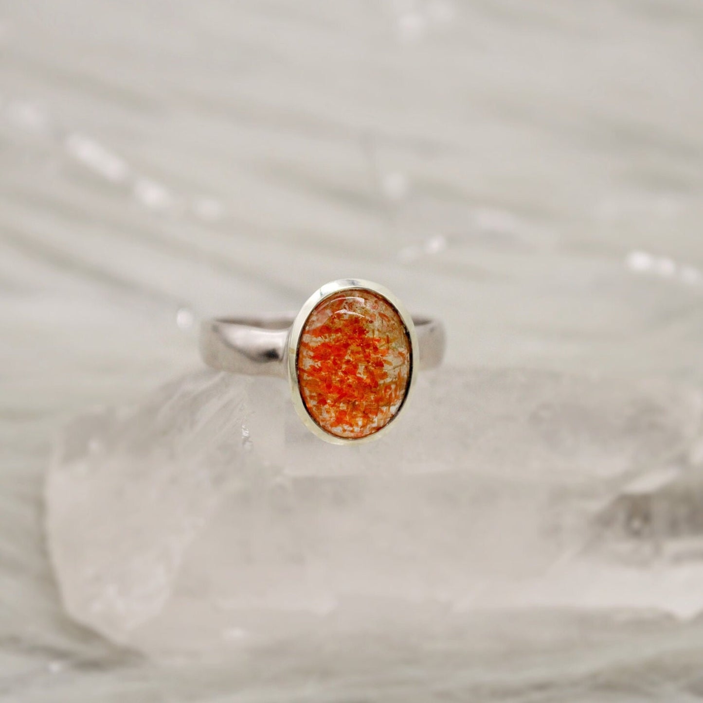 Sunstone Sterling Silver Ring, Orange Gemstone Ring, Rings For Women, Sunstone Jewelry, Birthday Gift For Her, Mothers Day Gift, Anniversary