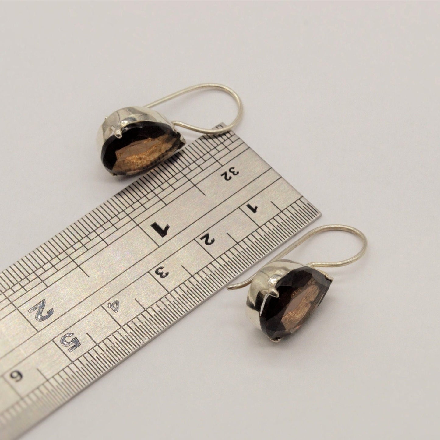 Smokey Quartz Sterling Silver Earrings, Black Quartz Dangle Drop Gemstone Earrings, Bridesmaid Gift, Birthday, Gift For Her