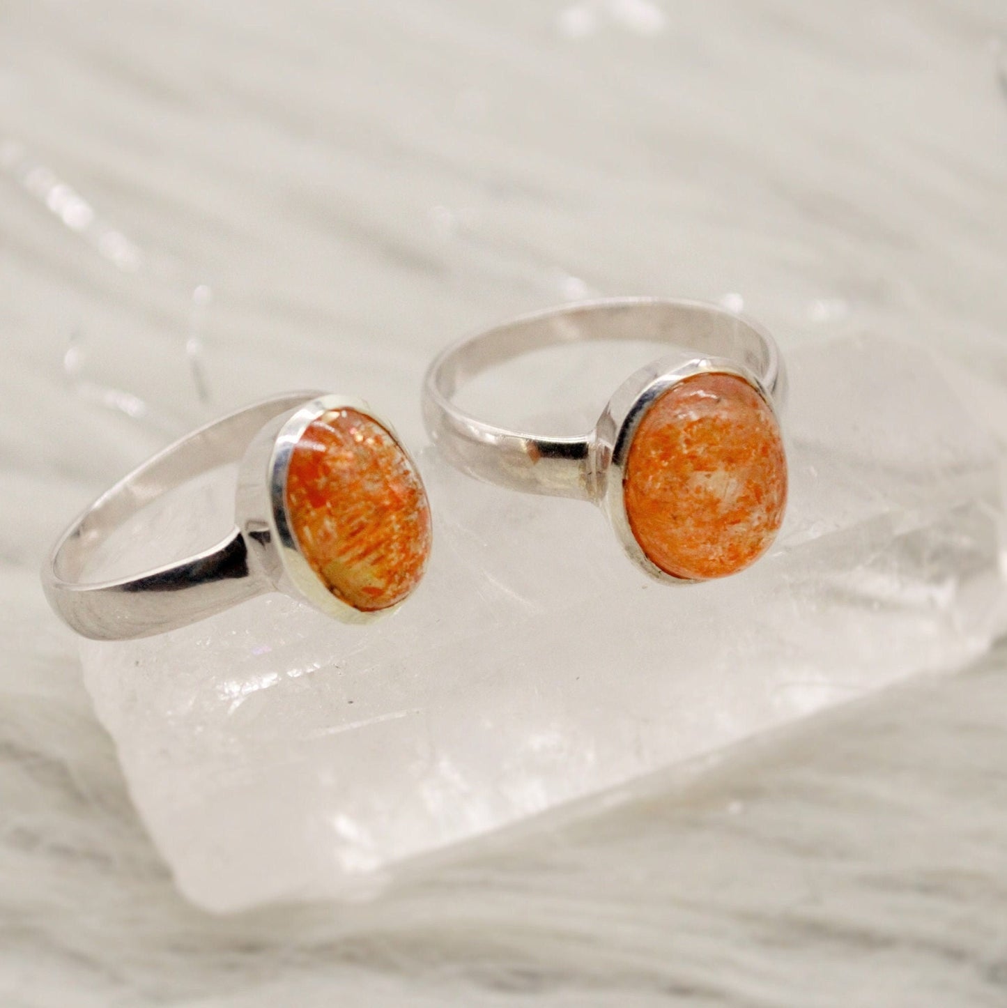 Sunstone Sterling Silver Ring, Orange Gemstone Ring, Rings For Women, Sunstone Jewelry, Birthday Gift For Her, Mothers Day Gift, Anniversary