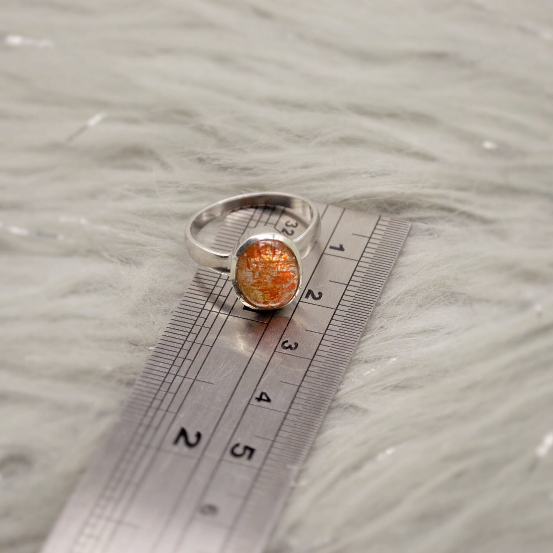 Sunstone Sterling Silver Ring, Orange Gemstone Ring, Rings For Women, Sunstone Jewelry, Birthday Gift For Her, Mothers Day Gift, Anniversary