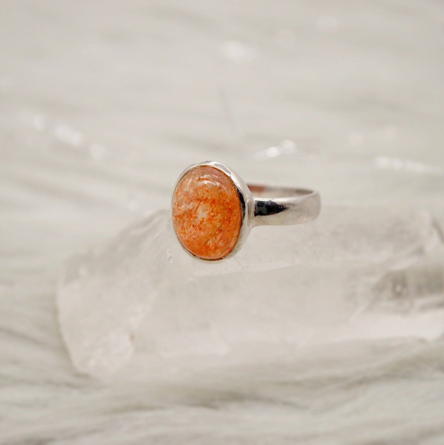 Sunstone Sterling Silver Ring, Orange Gemstone Ring, Rings For Women, Sunstone Jewelry, Birthday Gift For Her, Mothers Day Gift, Anniversary