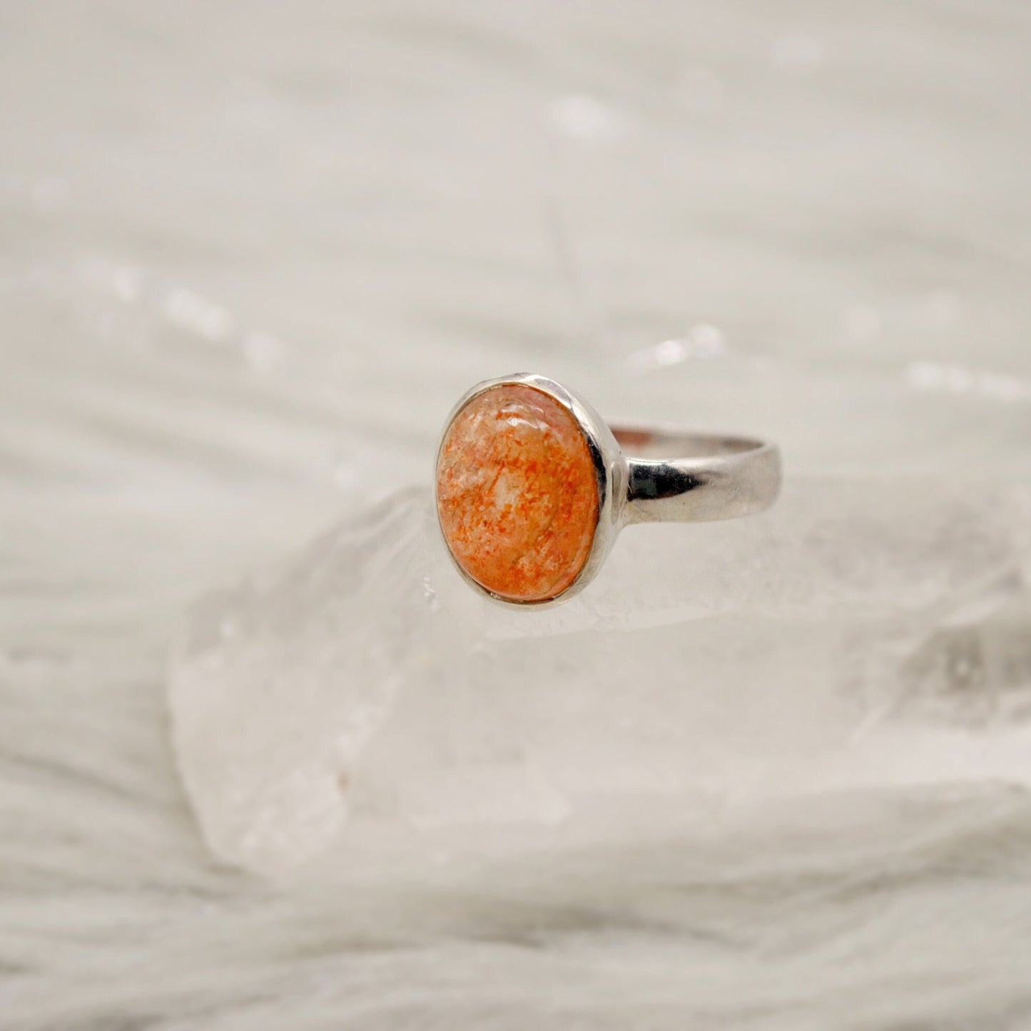 Sunstone Sterling Silver Ring, Orange Gemstone Ring, Rings For Women, Sunstone Jewelry, Birthday Gift For Her, Mothers Day Gift, Anniversary