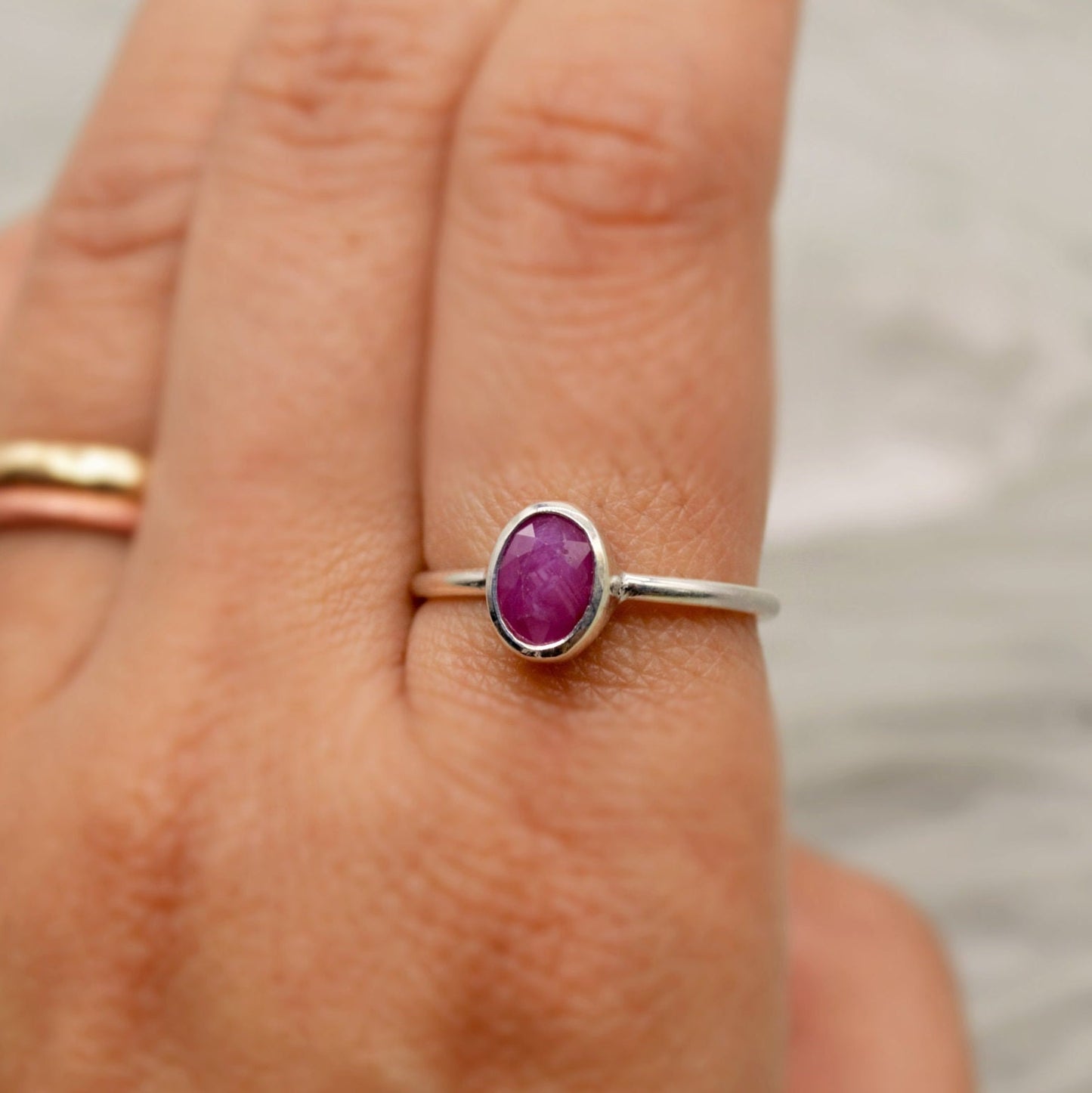 Red Ruby Ring, 925 Sterling Silver Ring, July Birthstone, Ruby Jewelry, Handmade Dainty Gemstone Ring, Birthday Gifts, Gift For Her