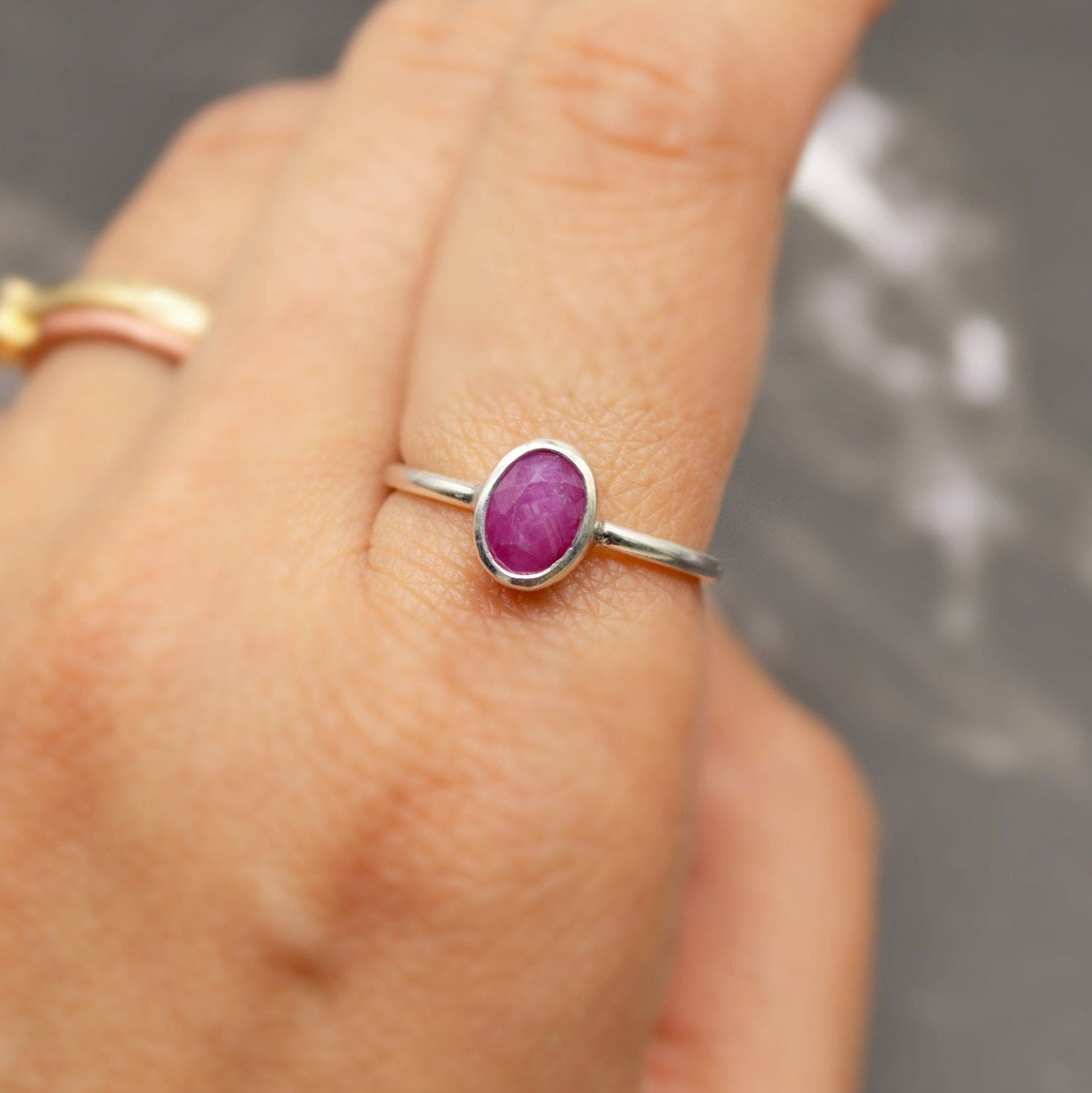 Red Ruby Ring, 925 Sterling Silver Ring, July Birthstone, Ruby Jewelry, Handmade Dainty Gemstone Ring, Birthday Gifts, Gift For Her