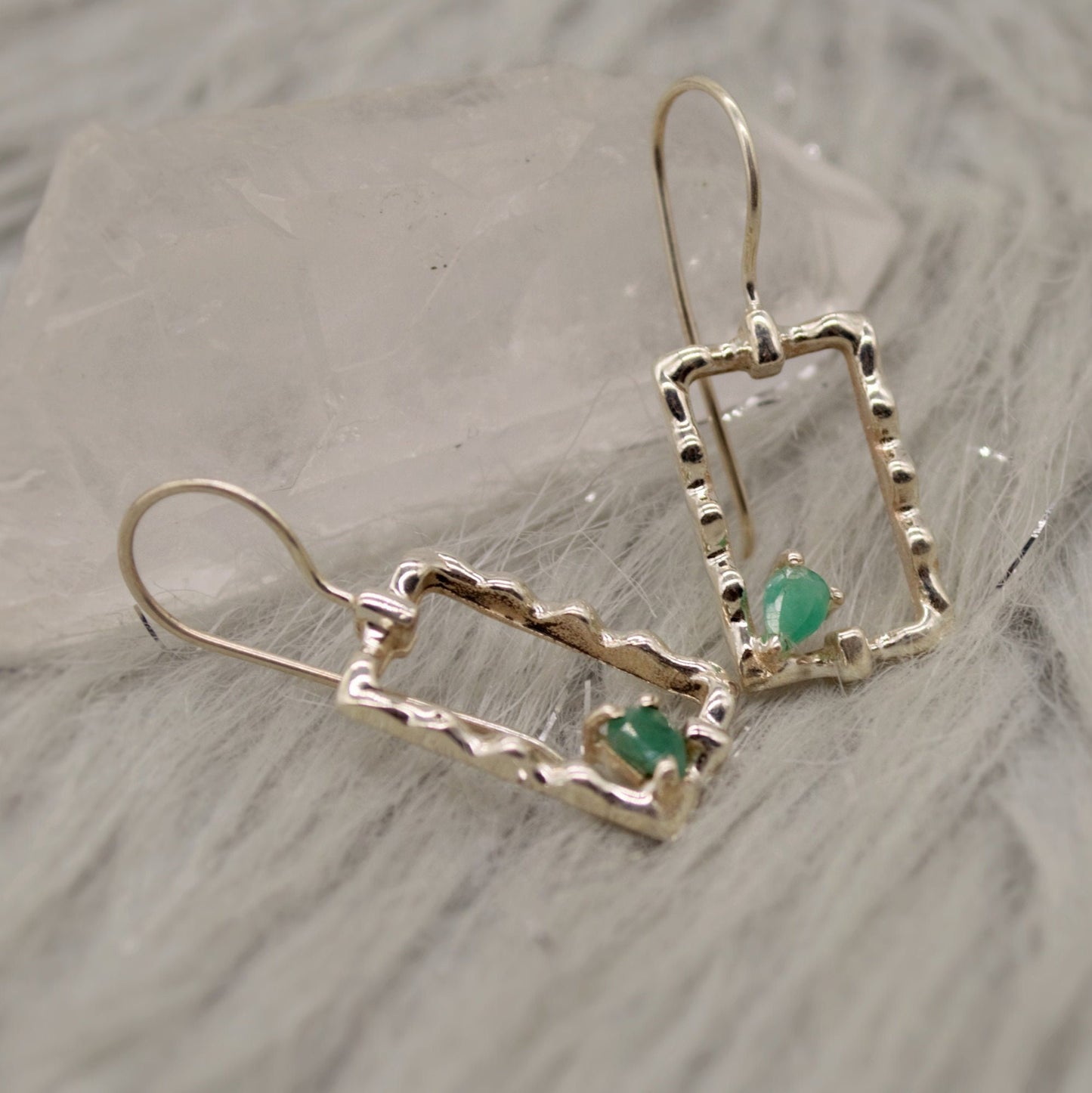 Emerald Earrings, Sterling Silver Earrings, Green Gemstone Earrings, May Birthstone, Birthday Gifts For Her, Christmas, Birthday Gifts