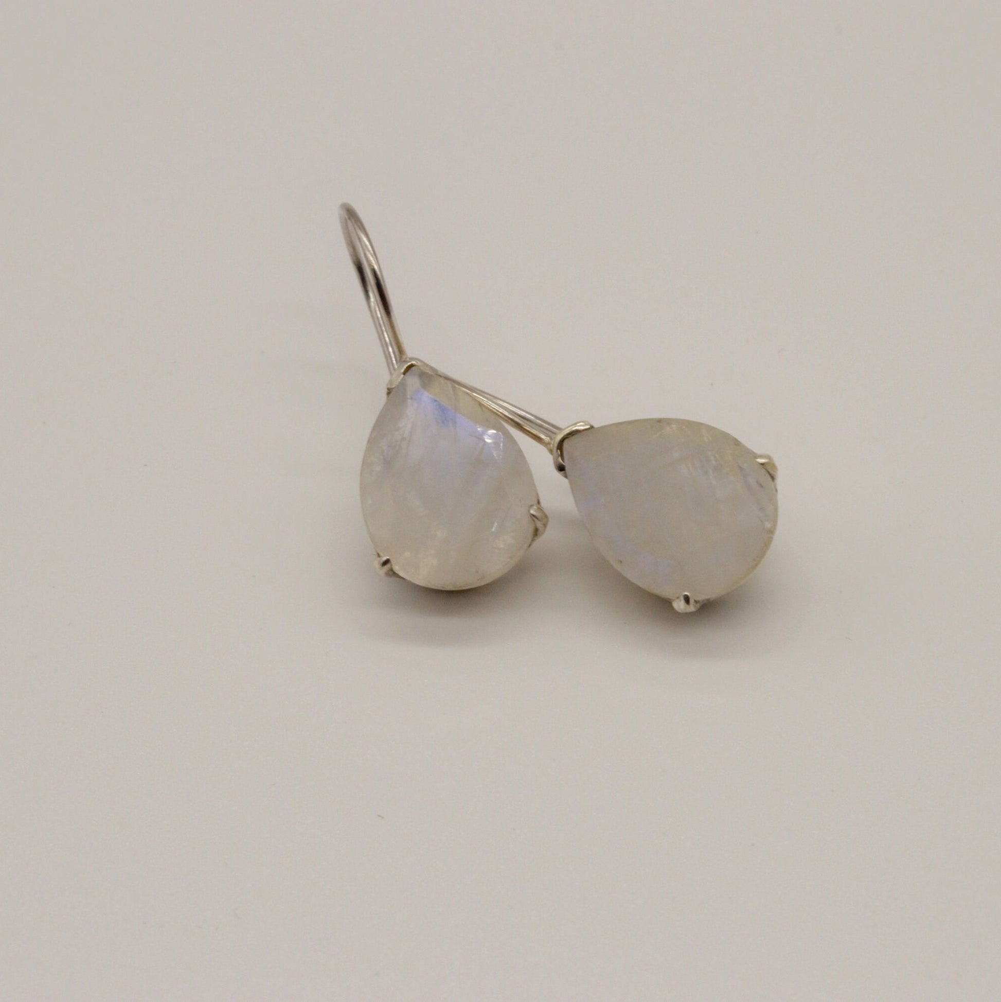 Rainbow Moonstone Sterling Silver Earrings, Drop Earrings, Moonstone Jewelry, Unique Handmade Earrings, Gifts For Her