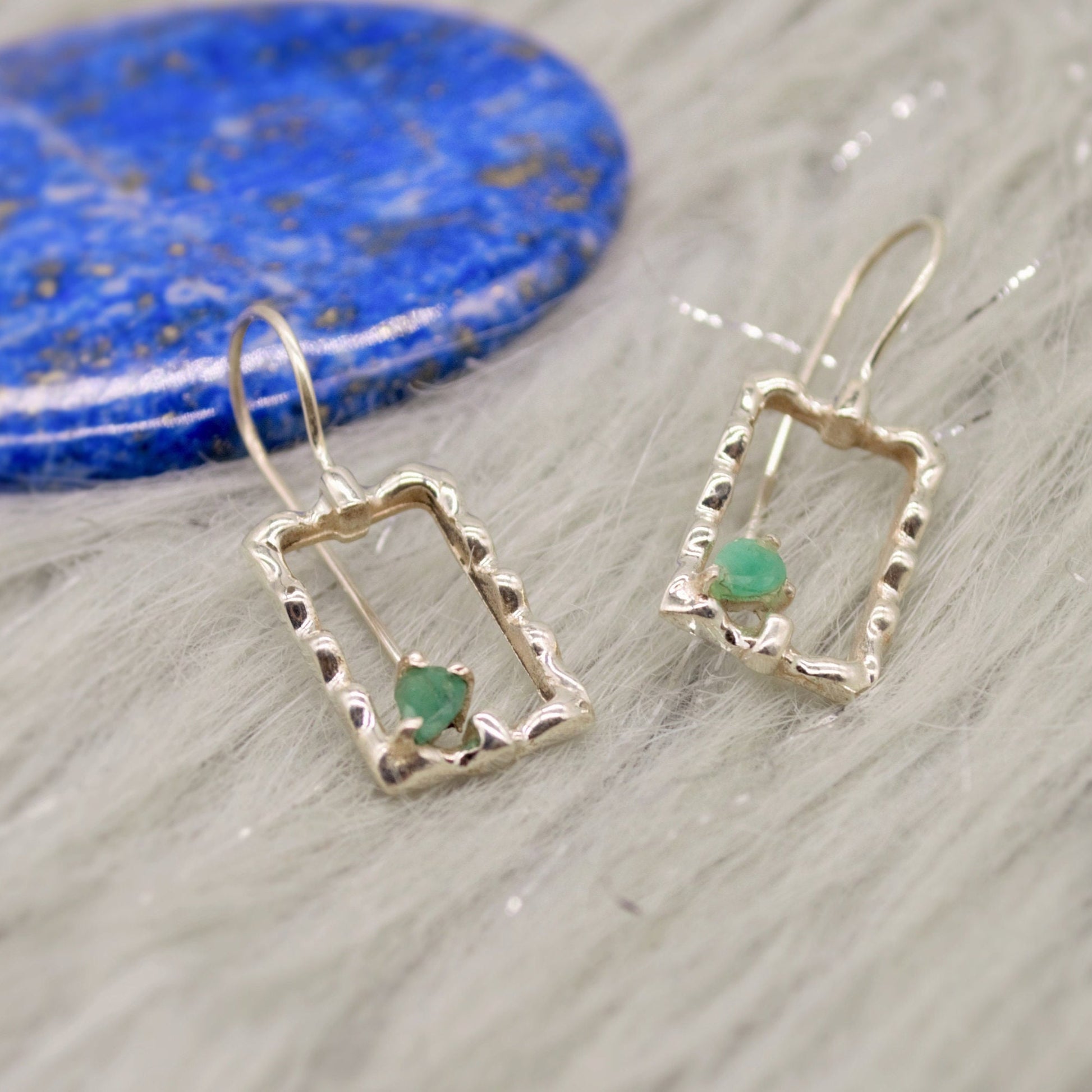 Emerald Earrings, Sterling Silver Earrings, Green Gemstone Earrings, May Birthstone, Birthday Gifts For Her, Christmas, Birthday Gifts