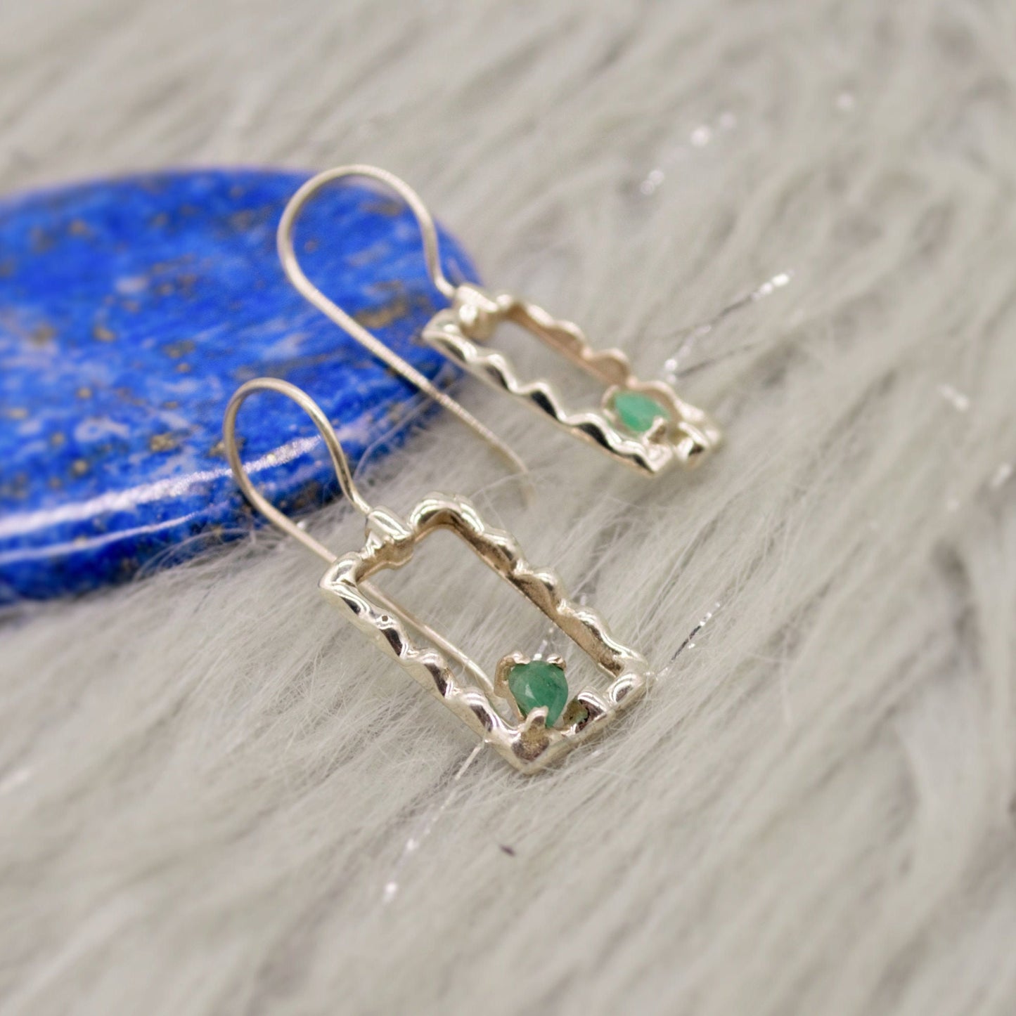 Emerald Earrings, Sterling Silver Earrings, Green Gemstone Earrings, May Birthstone, Birthday Gifts For Her, Christmas, Birthday Gifts