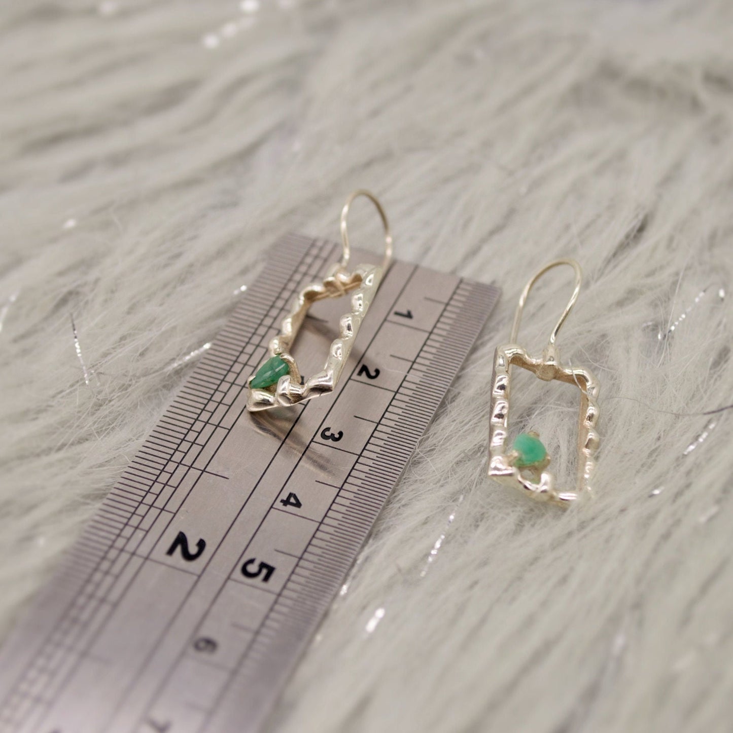 Emerald Earrings, Sterling Silver Earrings, Green Gemstone Earrings, May Birthstone, Birthday Gifts For Her, Christmas, Birthday Gifts