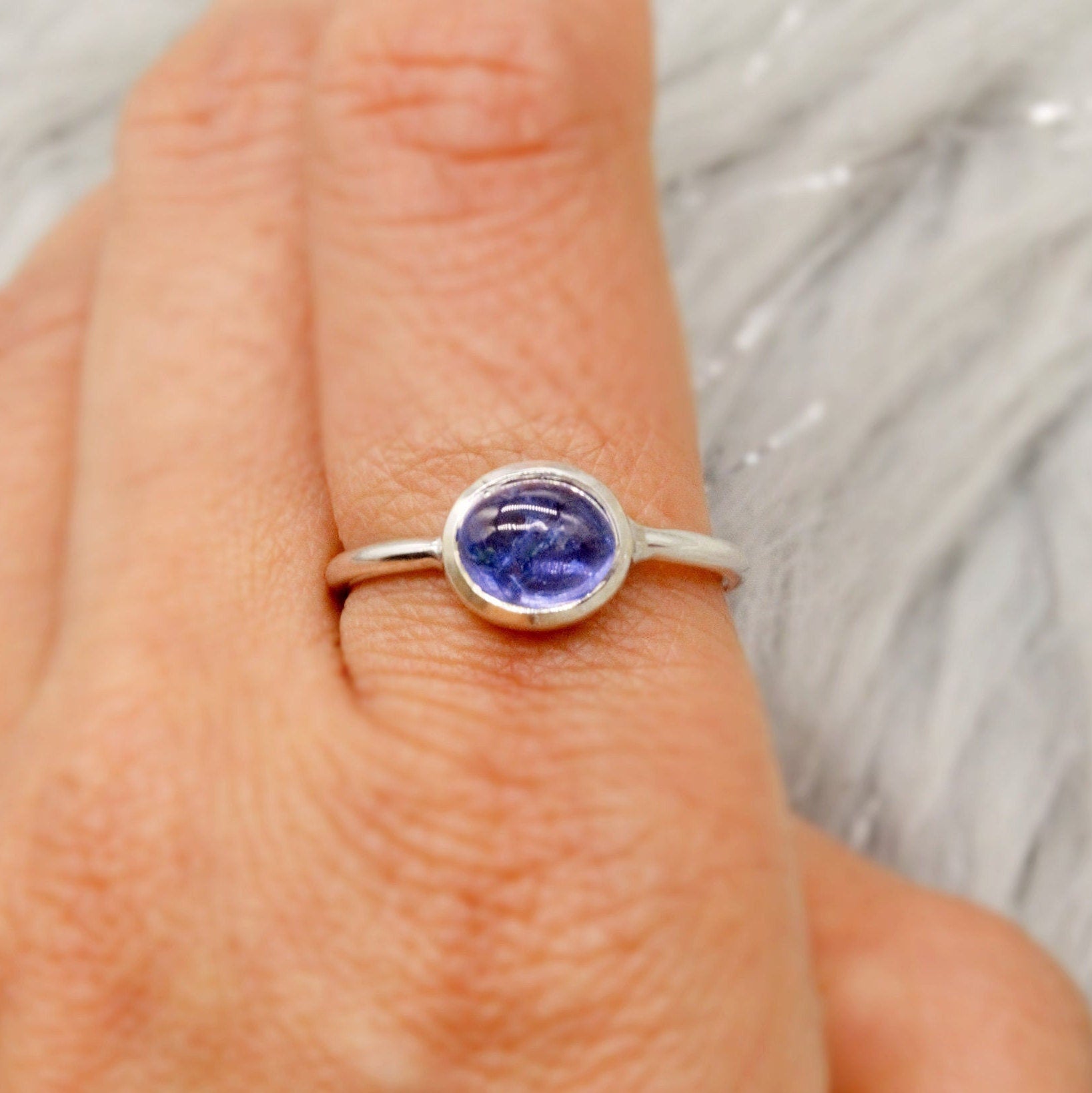 Tanzanite 925 Sterling Silver Ring, Rings for Women, Dainty Blue Gemstone Ring, December Birthstone, Blue Gem Ring, Gifts For Her