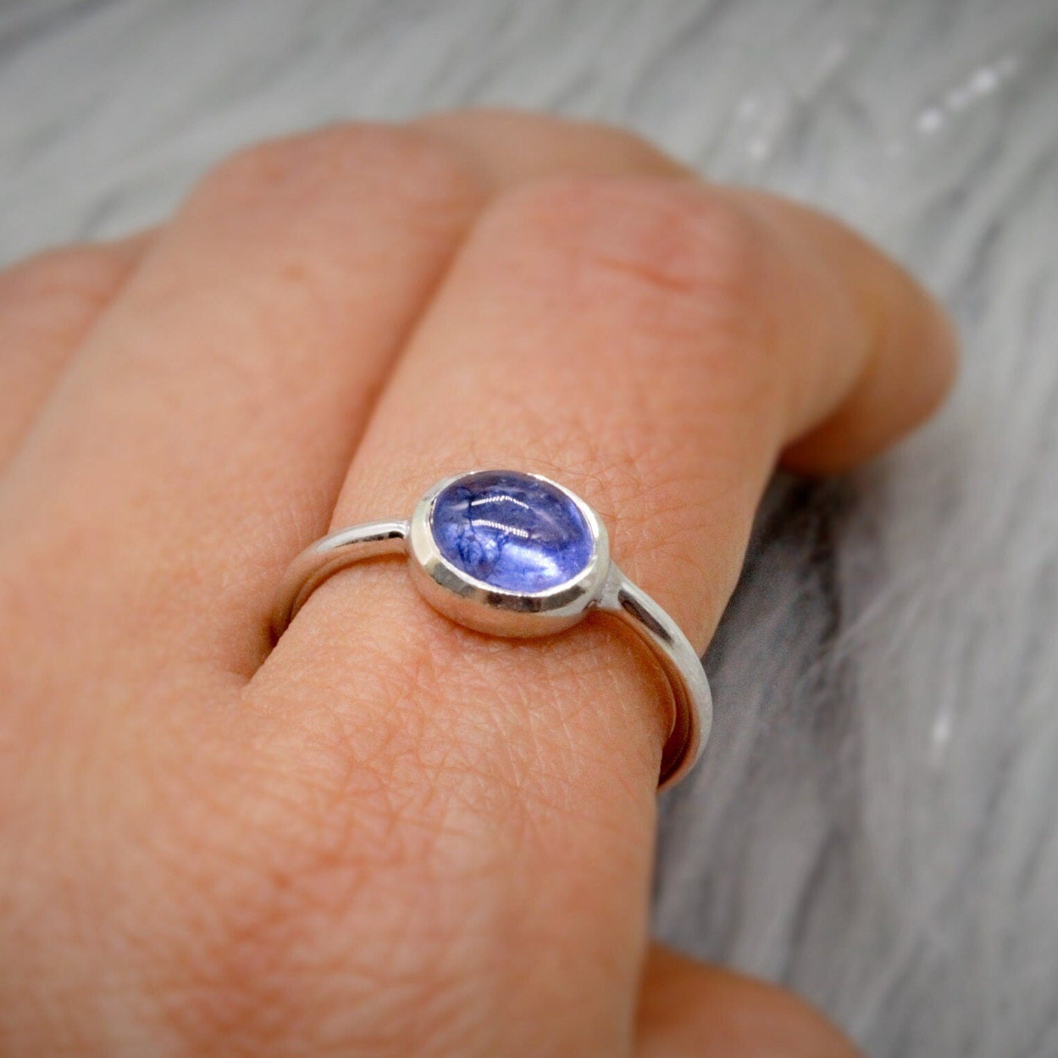 Tanzanite 925 Sterling Silver Ring, Rings for Women, Dainty Blue Gemstone Ring, December Birthstone, Blue Gem Ring, Gifts For Her