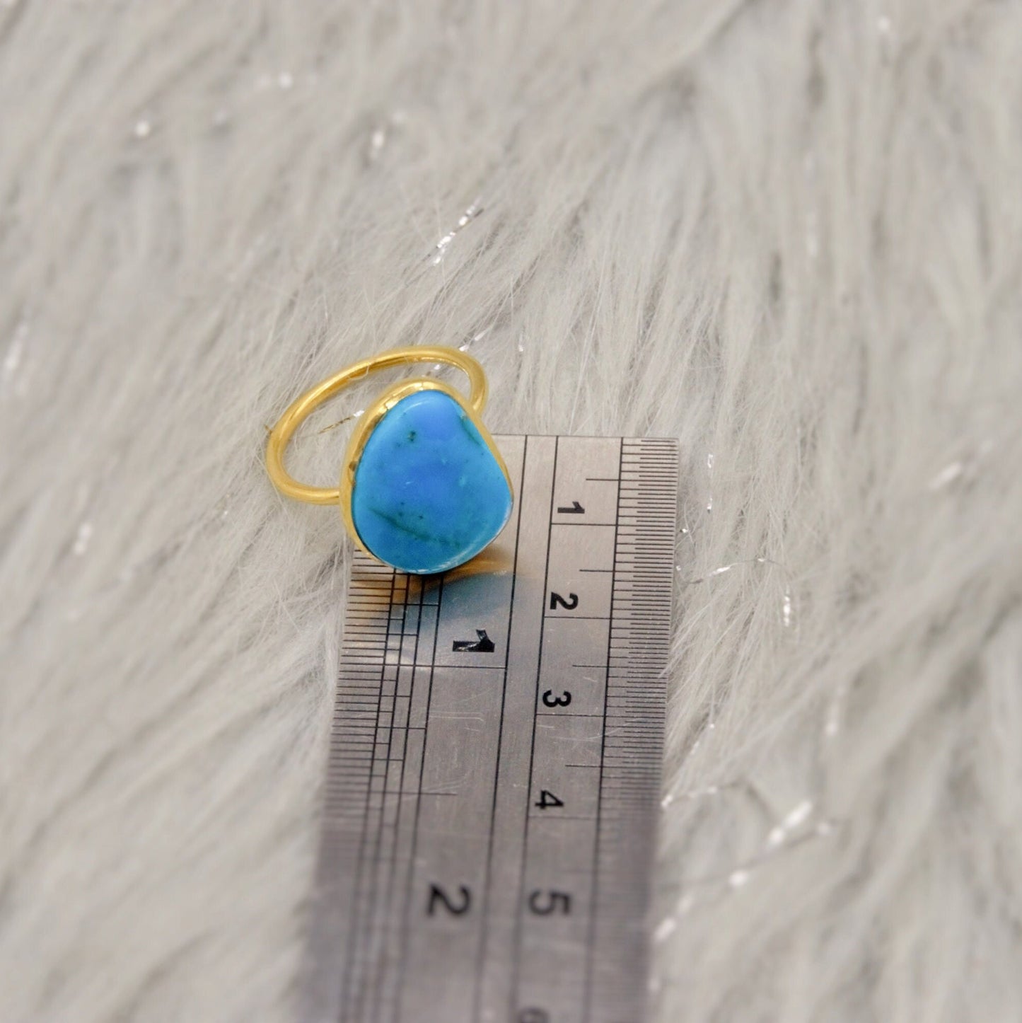 Gold Turquoise Ring, Gold Plated Sterling Silver Ring, December Birthstone, Gifts For Her, Birthday, Anniversary, Birthstone Ring