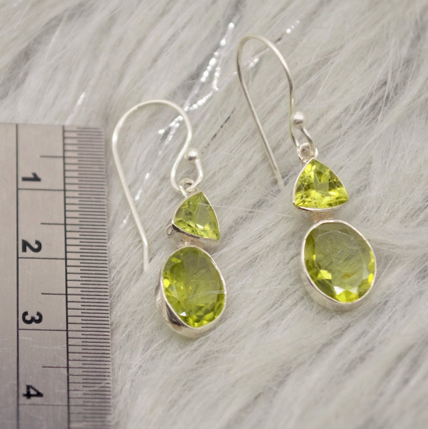 Peridot Earrings, Sterling Silver Earrings, August Birthstone, Unique Statement Dangle Drop Earrings, Green Gemstone Earrings