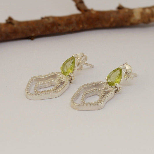 Sterling Silver Peridot Earrings, Drop Earrings, August Birthstone Earrings, Green Dangle Earrings, Birthday Gifts For Her, Bridesmaid Gift