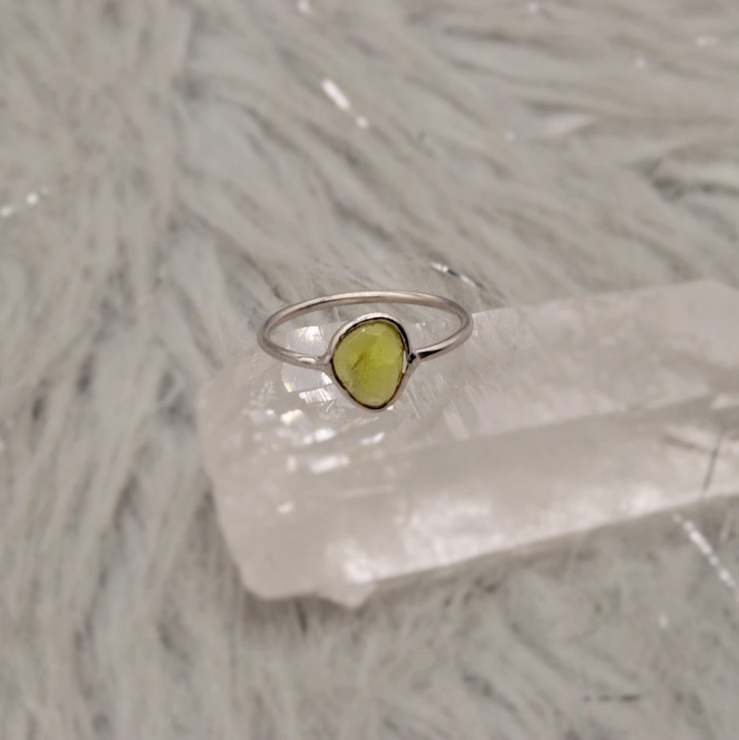 Green, Yellow, Pink Tourmaline Ring, Solitaire Sterling Silver Ring, Tourmaline Gemstone, Handmade Tourmaline Jewelry, October Birthstone