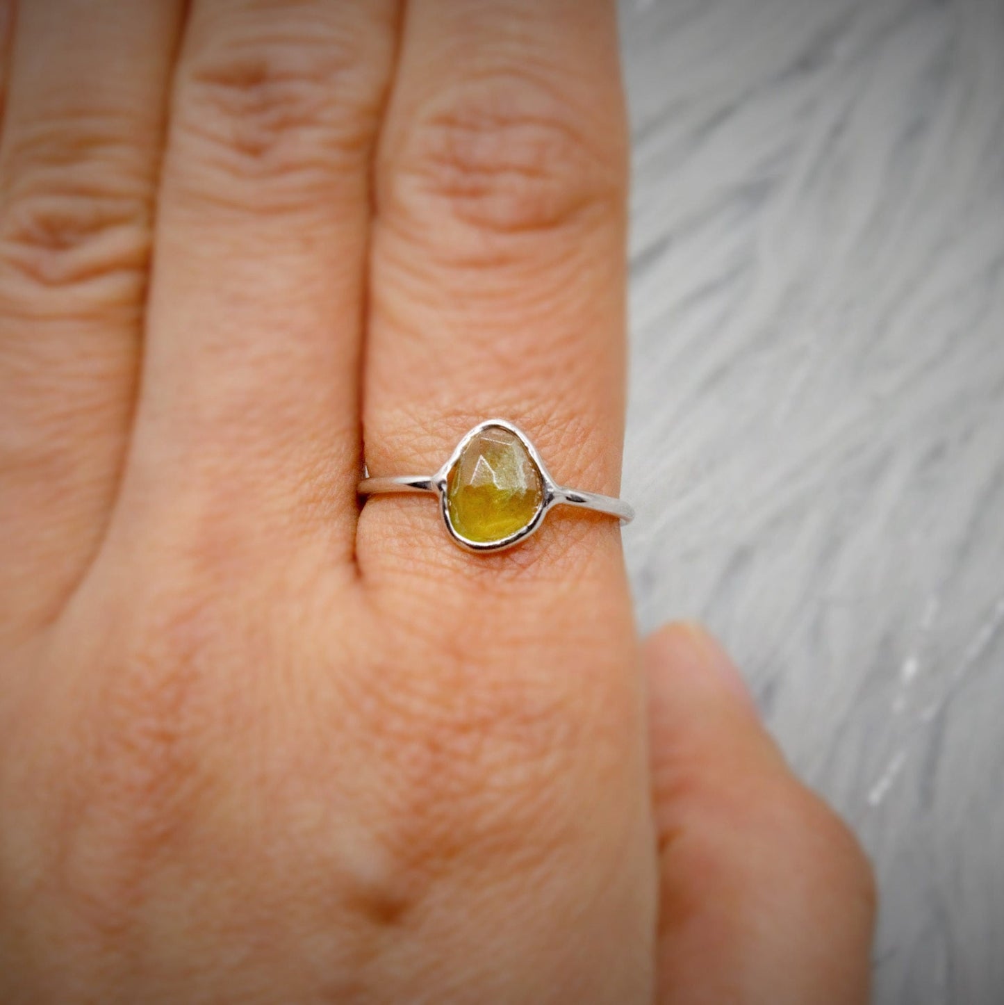 Green, Yellow, Pink Tourmaline Ring, Solitaire Sterling Silver Ring, Tourmaline Gemstone, Handmade Tourmaline Jewelry, October Birthstone