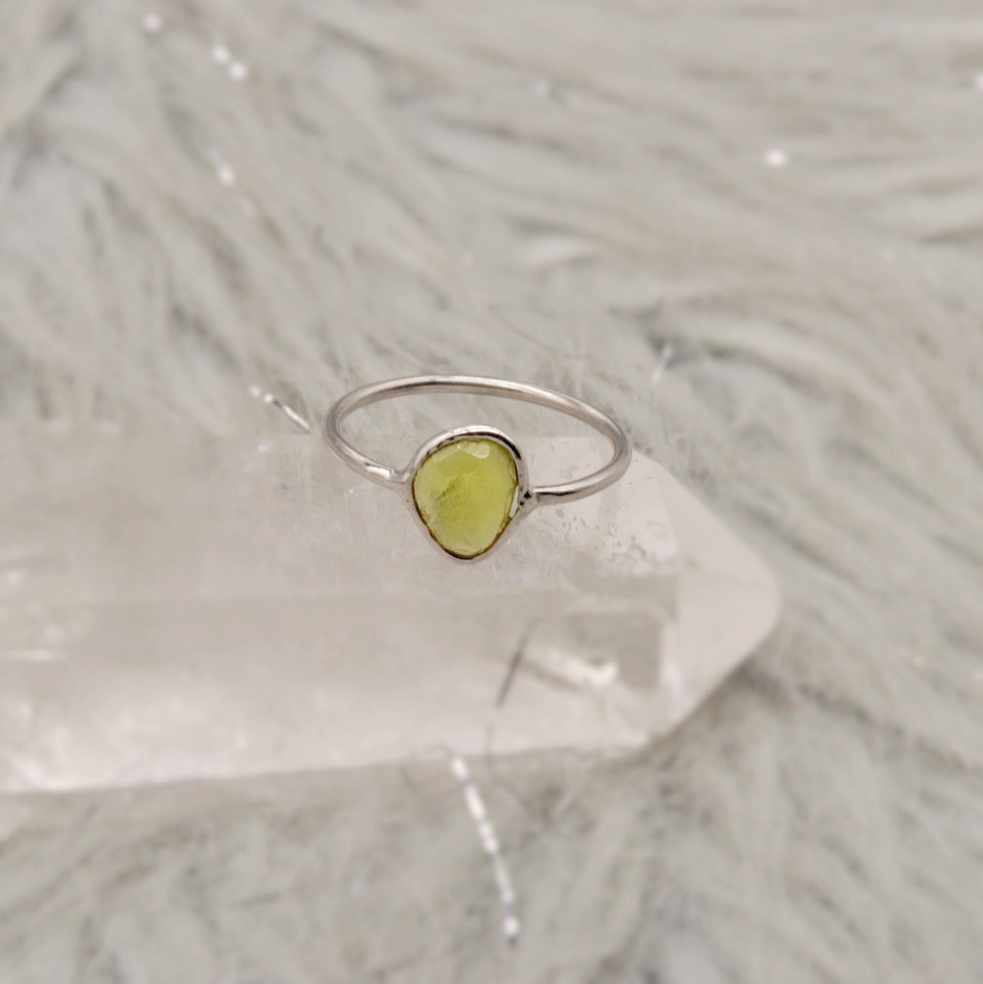 Green, Yellow, Pink Tourmaline Ring, Solitaire Sterling Silver Ring, Tourmaline Gemstone, Handmade Tourmaline Jewelry, October Birthstone