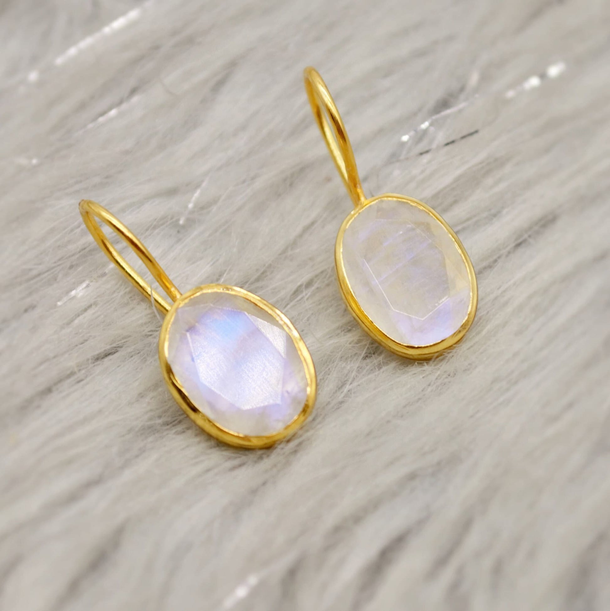 Rainbow Moonstone Sterling Silver Earrings, Drop Earrings, Moonstone Jewelry, Unique Handmade Earrings, Gifts For Her