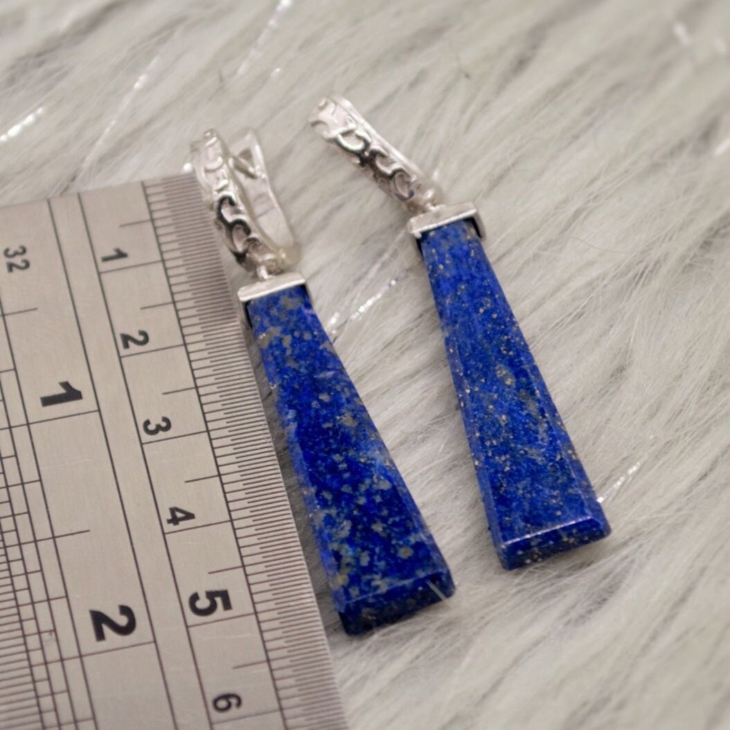 Lapis Lazuli Sterling Silver Drop Earrings, December Birthstone Jewelry, Lapis Jewelry, Dangle Drop Earrings, Best Friend Gift For Her