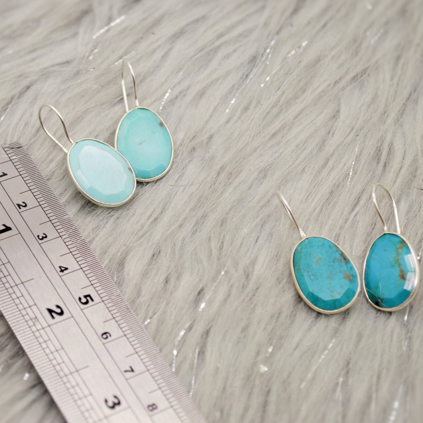 Blue Turquoise Silver Drop Earrings, Turquoise Jewelry, December Birthstone, Unique Gemstone, Sterling Silver Earrings, Birthday Gifts