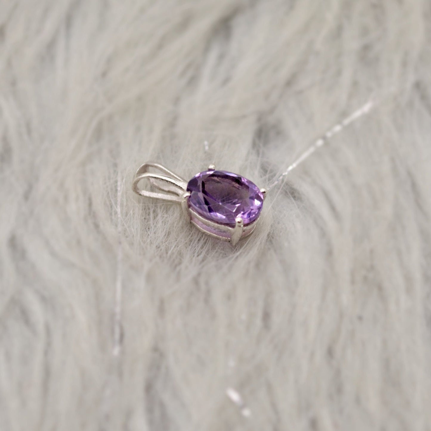 Amethyst Pendant Necklace, Dainty Sterling Silver Pendant, Amethyst Jewelry