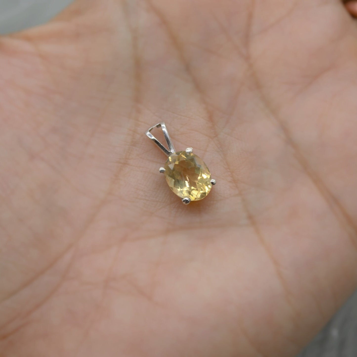 Citrine Pendant Necklace, Dainty Sterling Silver Pendant, Citrine Jewelry, November Birthstone Pendant