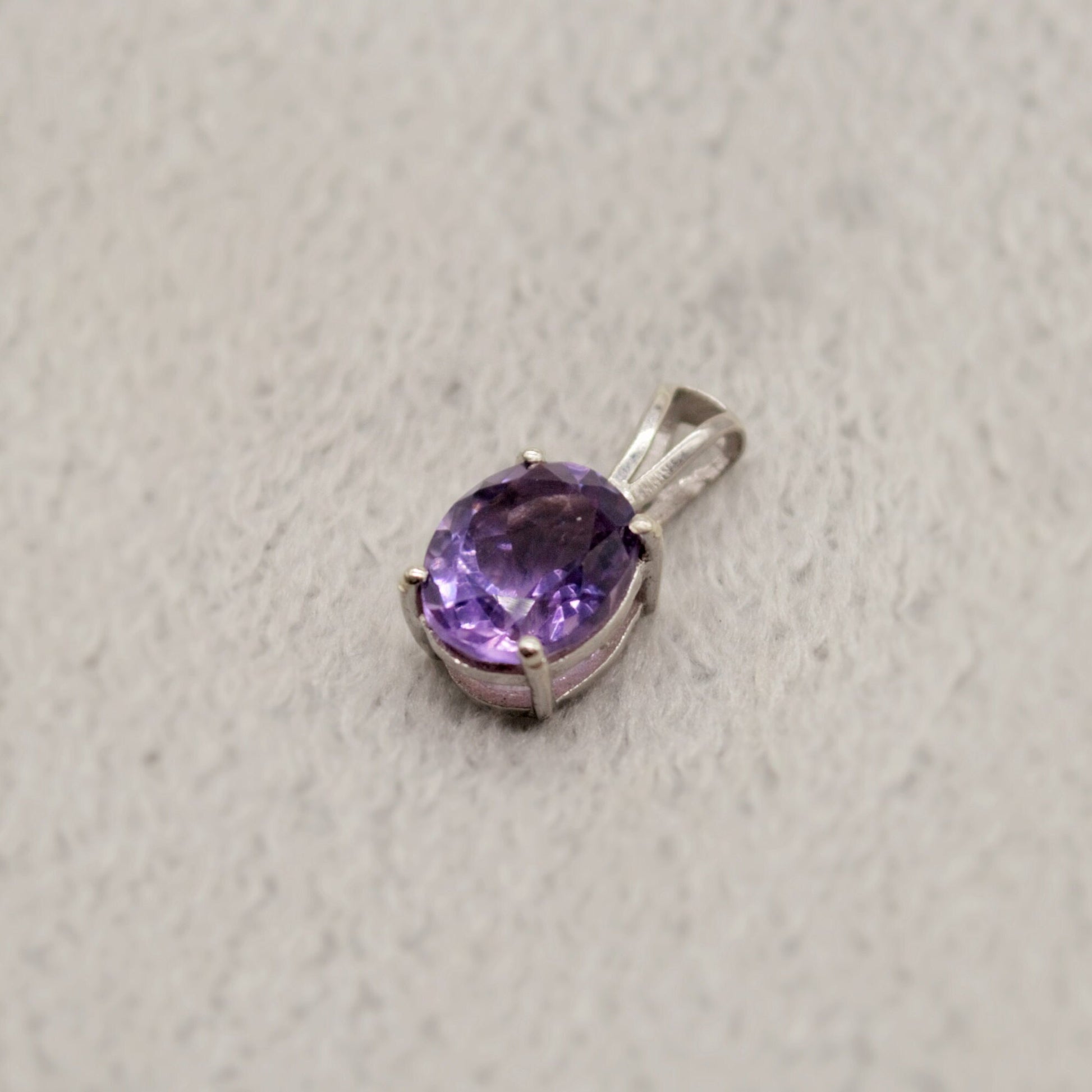 Amethyst Pendant Necklace, Dainty Sterling Silver Pendant, Amethyst Jewelry