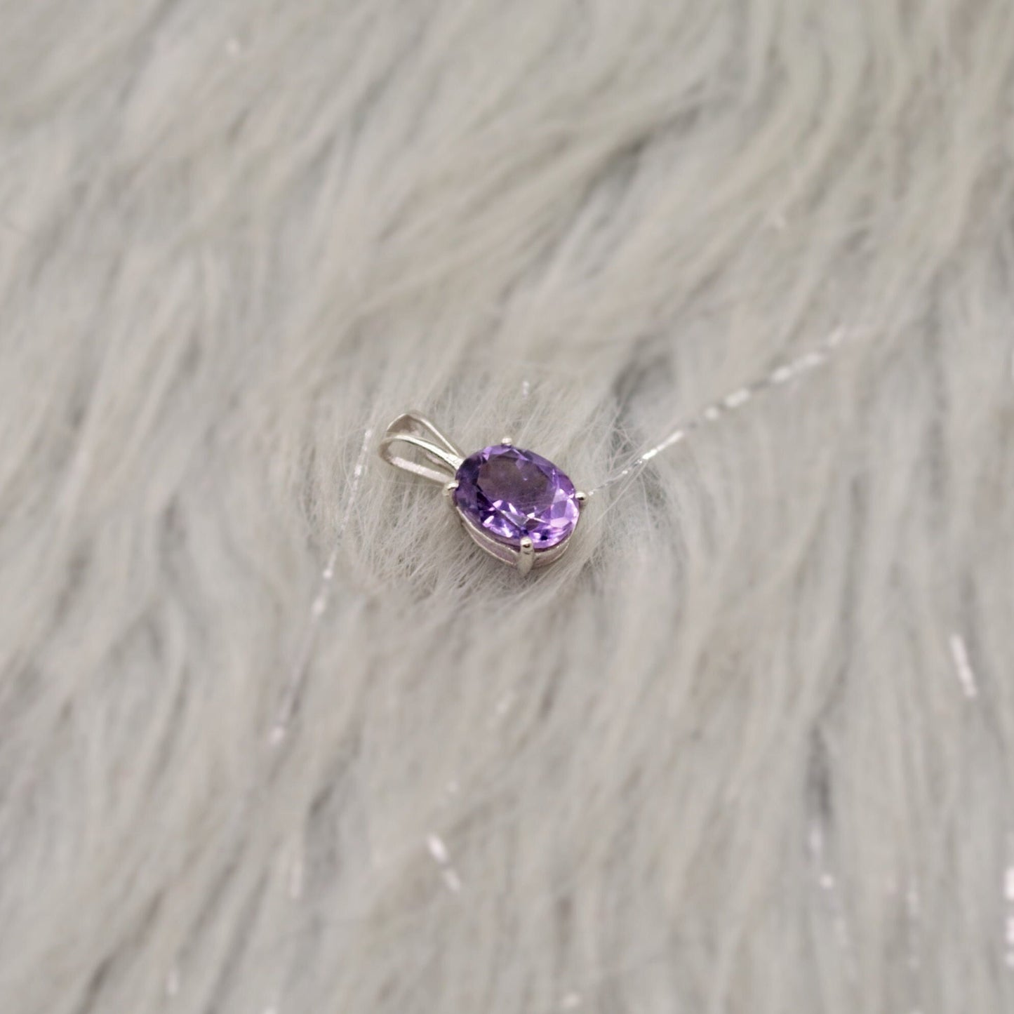 Amethyst Pendant Necklace, Dainty Sterling Silver Pendant, Amethyst Jewelry