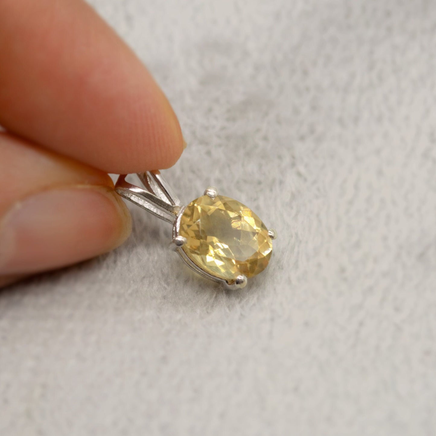 Citrine Pendant Necklace, Dainty Sterling Silver Pendant, Citrine Jewelry, November Birthstone Pendant