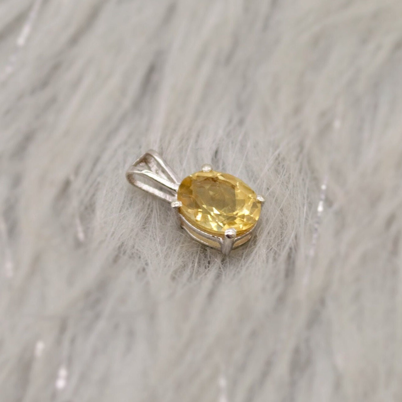 Citrine Pendant Necklace, Dainty Sterling Silver Pendant, Citrine Jewelry, November Birthstone Pendant