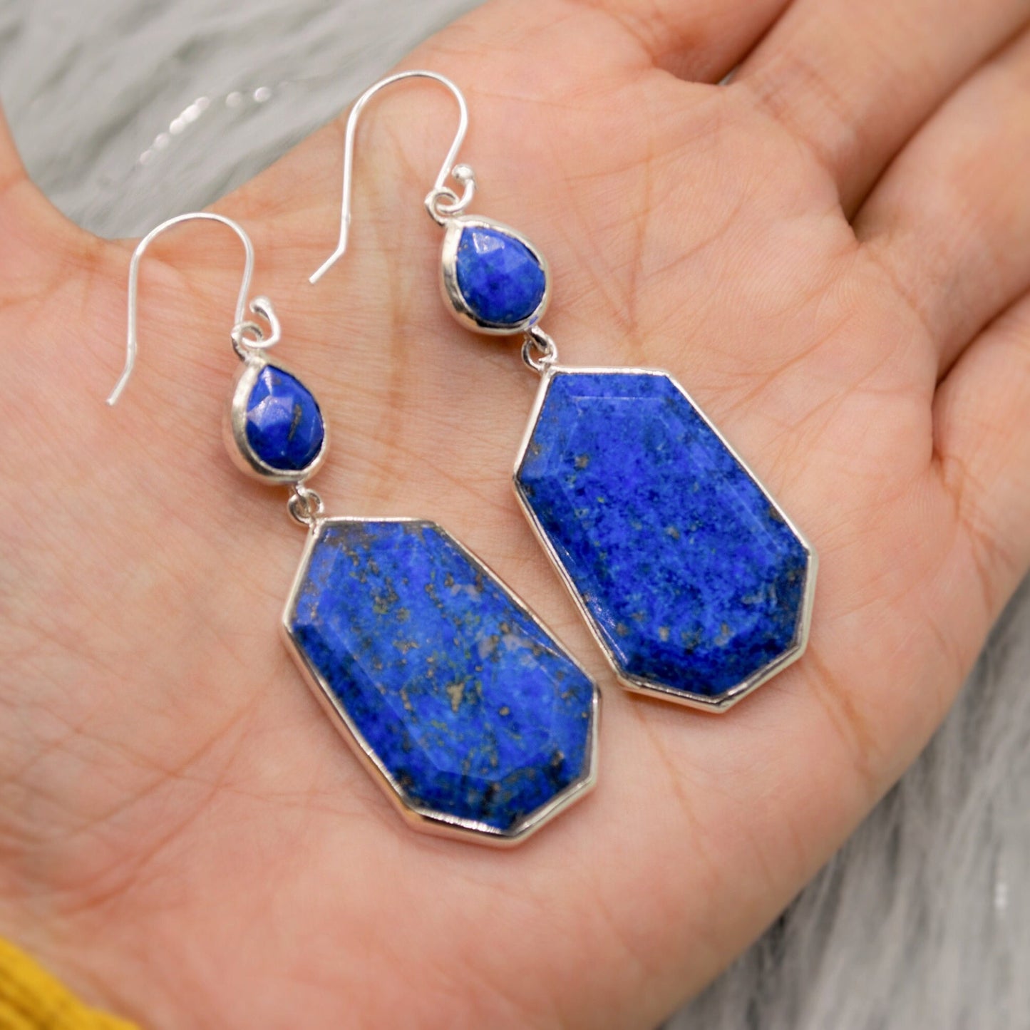 Lapis Lazuli Sterling Silver Drop Earrings, December Birthstone Jewelry, Lapis Jewelry, Dangle Drop Earrings, Best Friend Gift For Her