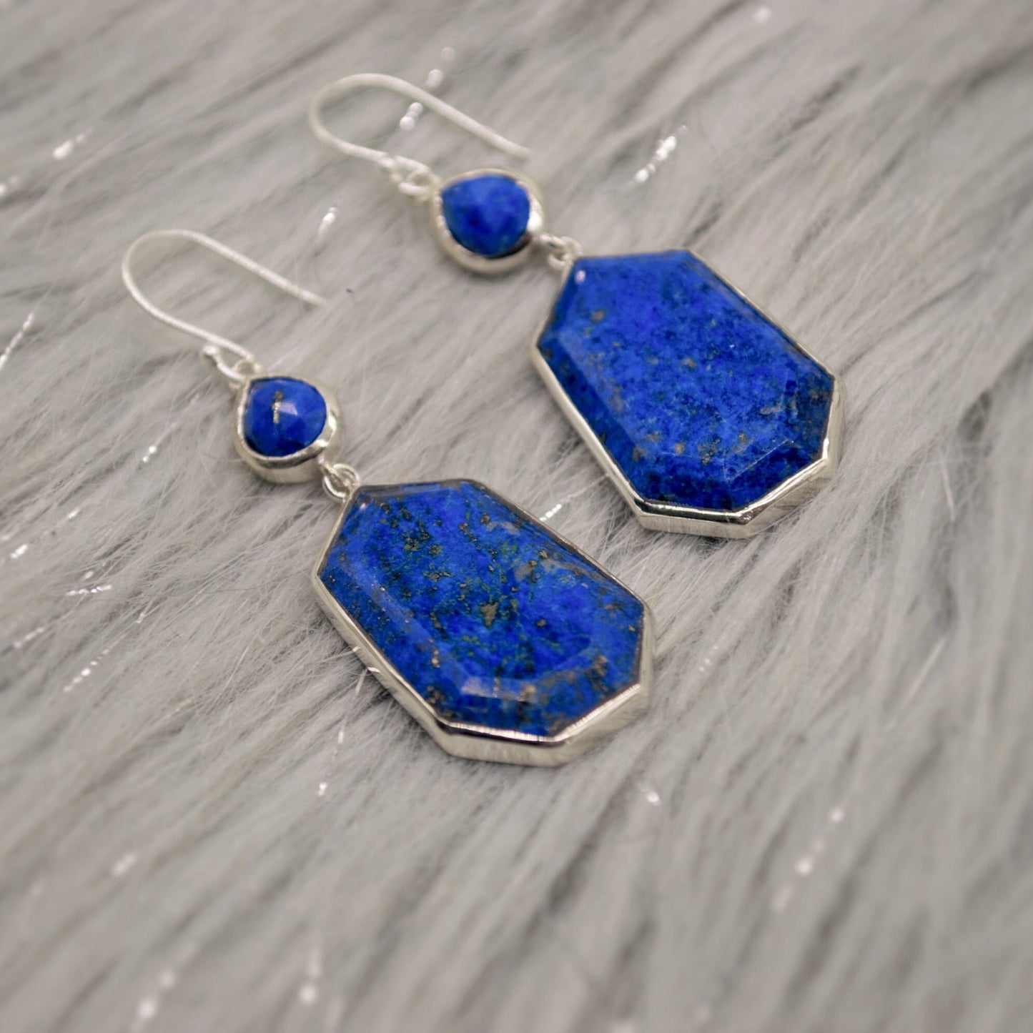 Lapis Lazuli Sterling Silver Drop Earrings, December Birthstone Jewelry, Lapis Jewelry, Dangle Drop Earrings, Best Friend Gift For Her