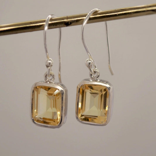 Citrine Earrings, Sterling Silver Earrings, Statement Earrings, Unique Drop Earrings, November Birthstone, Birthday Gifts For Her