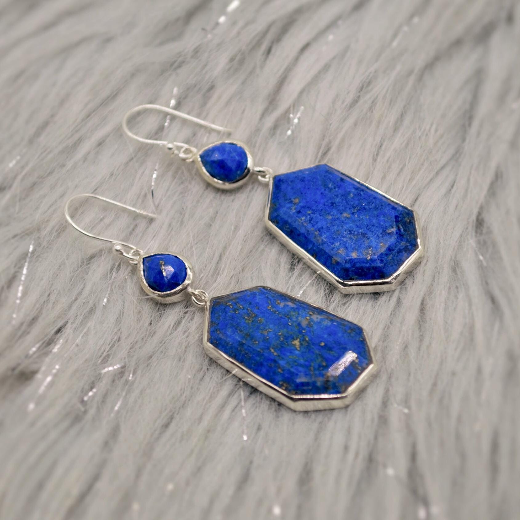 Lapis Lazuli Sterling Silver Drop Earrings, December Birthstone Jewelry, Lapis Jewelry, Dangle Drop Earrings, Best Friend Gift For Her