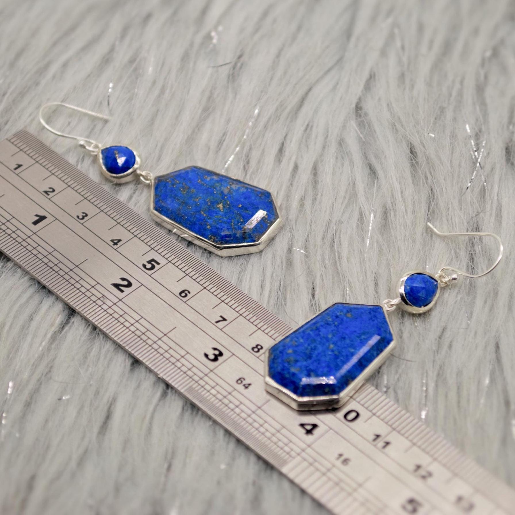 Lapis Lazuli Sterling Silver Drop Earrings, December Birthstone Jewelry, Lapis Jewelry, Dangle Drop Earrings, Best Friend Gift For Her