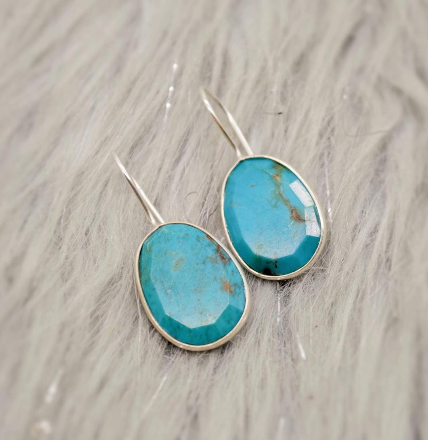 Blue Turquoise Silver Drop Earrings, Turquoise Jewelry, December Birthstone, Unique Gemstone, Sterling Silver Earrings, Birthday Gifts