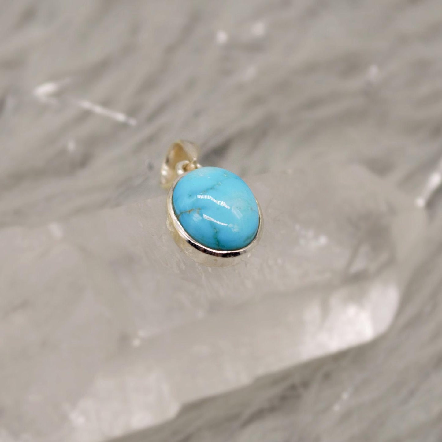 Blue Turquoise Silver Pendant, Sterling Silver Chain Pendant Necklace, Turquoise Jewelry, December Birthstone, Gemstone Pendant