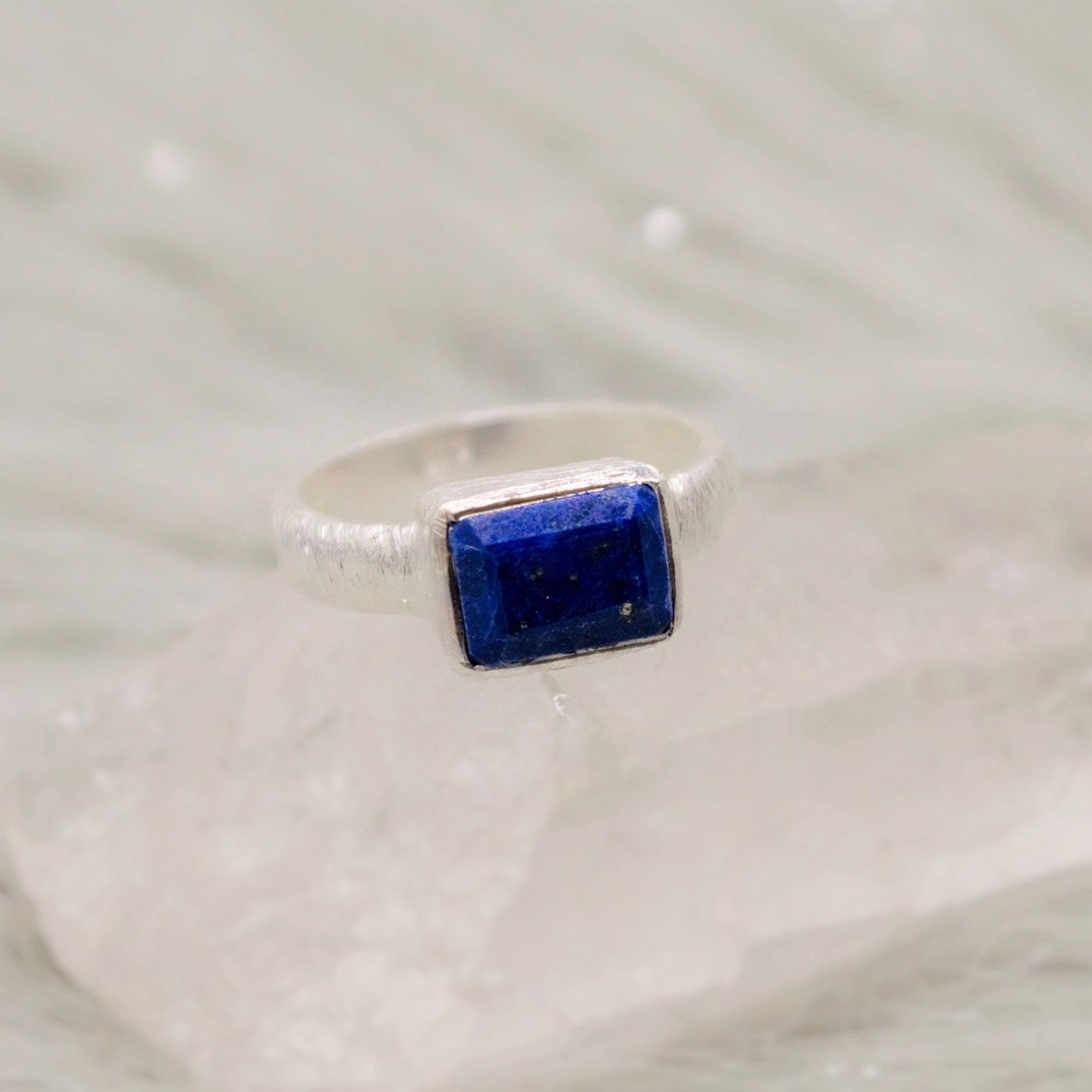 Lapis Lazuli Dainty Silver Ring, Blue Gemstone Ring, 925 Sterling Silver Ring, Birthday Gifts, Rings For Women, December Birthstone Ring