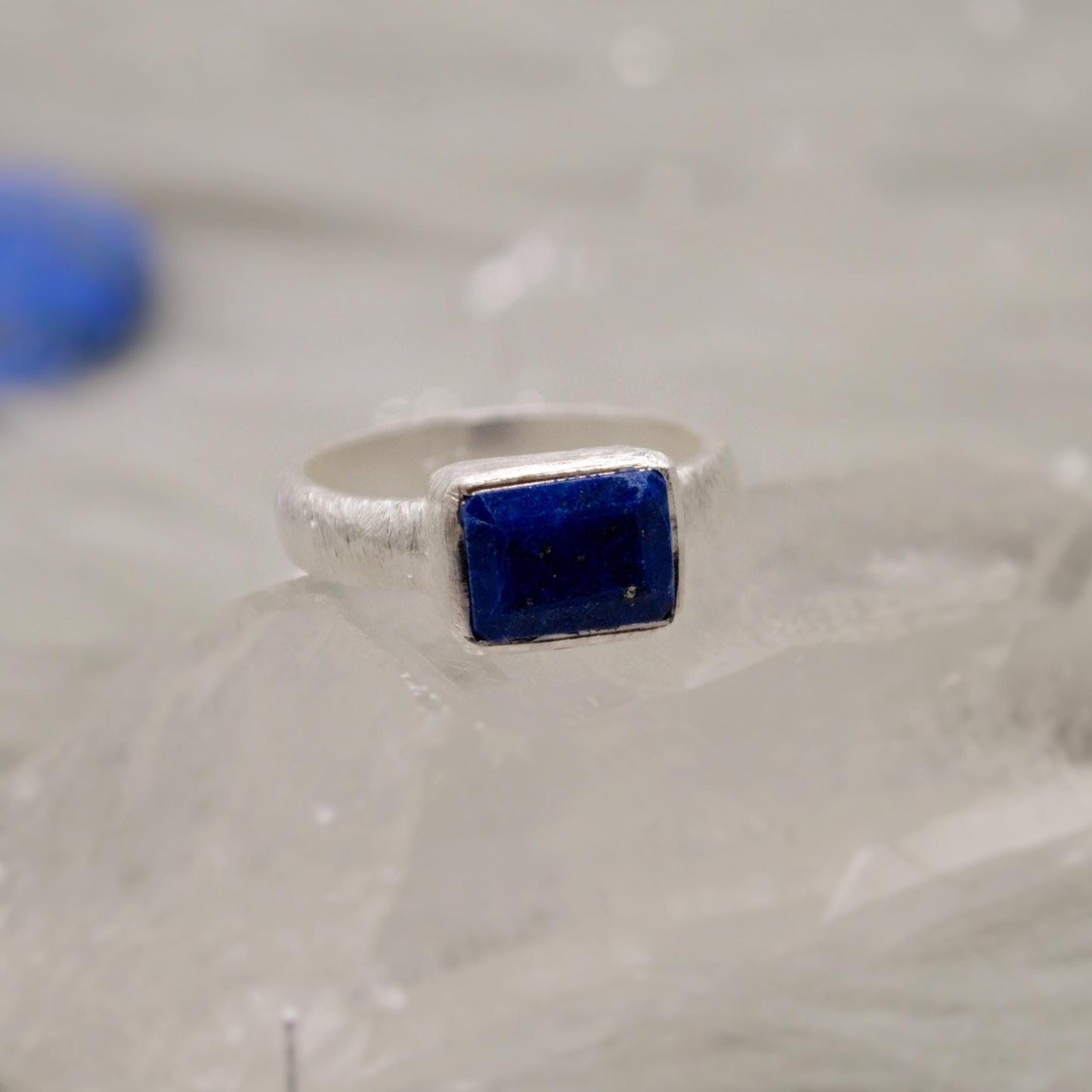 Lapis Lazuli Dainty Silver Ring, Blue Gemstone Ring, 925 Sterling Silver Ring, Birthday Gifts, Rings For Women, December Birthstone Ring