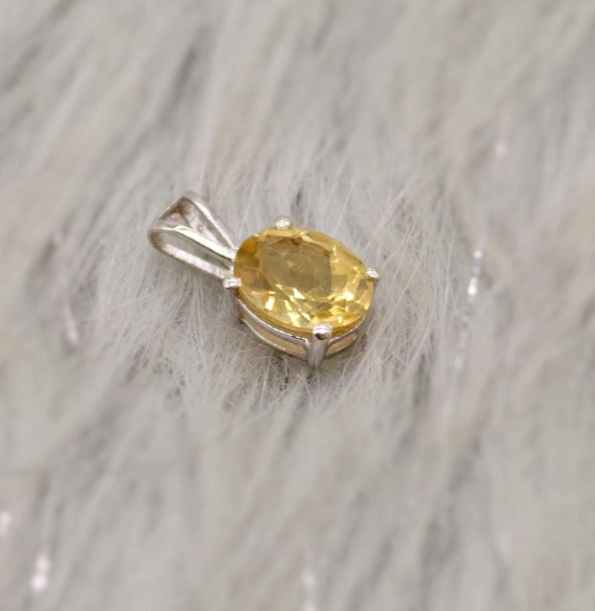 Citrine Pendant Necklace, Dainty Sterling Silver Pendant, Citrine Jewelry, November Birthstone Pendant