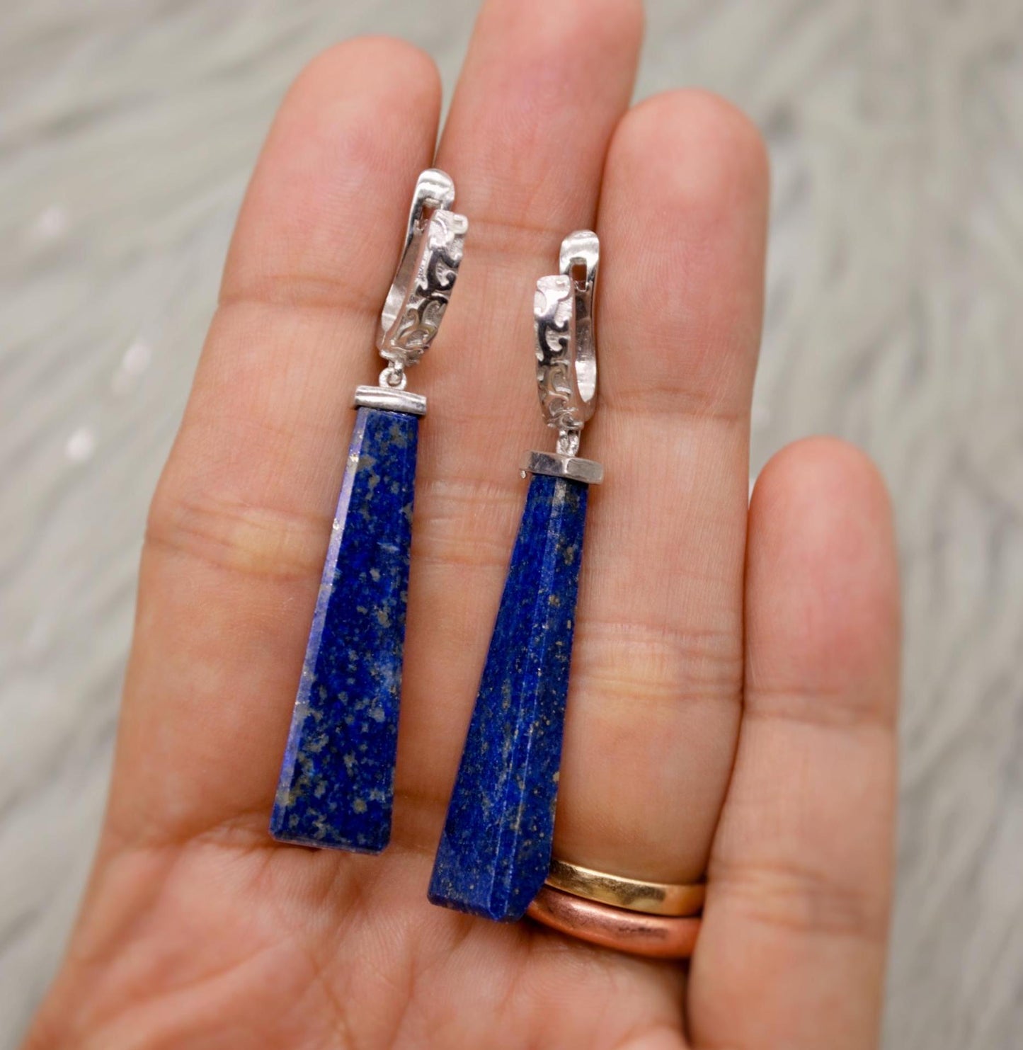 Lapis Lazuli Sterling Silver Drop Earrings, December Birthstone Jewelry, Lapis Jewelry, Dangle Drop Earrings, Best Friend Gift For Her