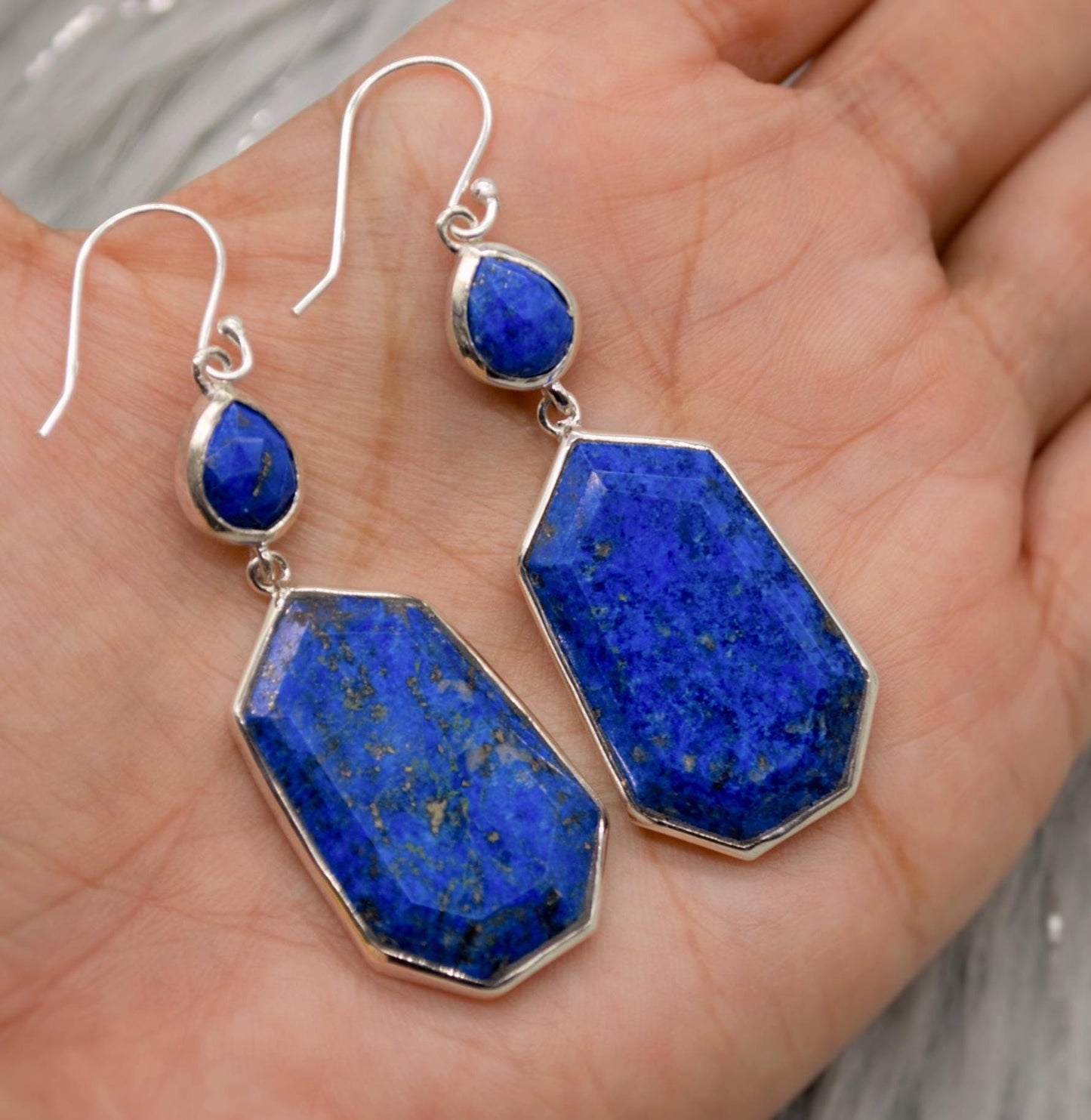 Lapis Lazuli Sterling Silver Drop Earrings, December Birthstone Jewelry, Lapis Jewelry, Dangle Drop Earrings, Best Friend Gift For Her