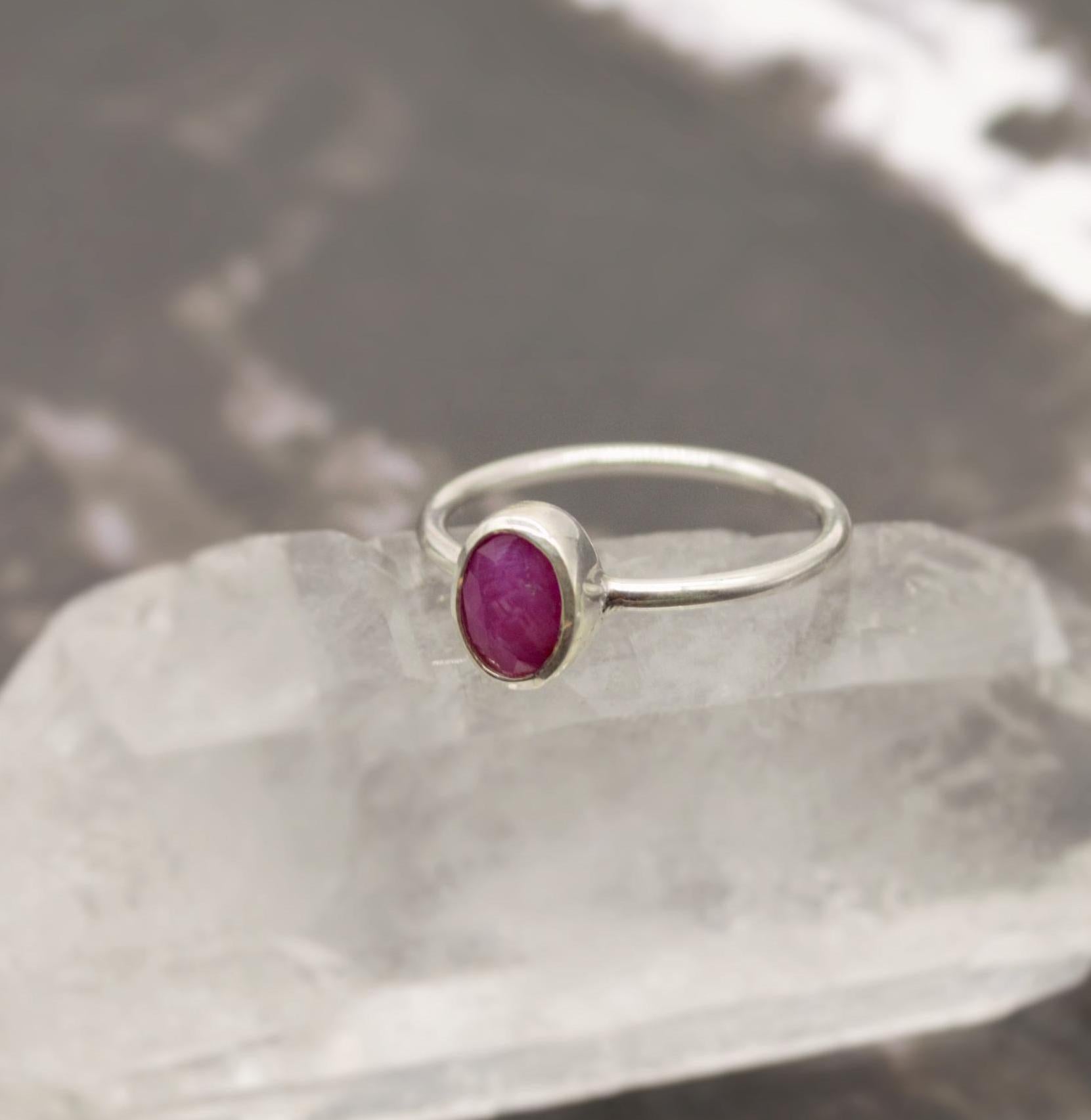 Red Ruby Ring, 925 Sterling Silver Ring, July Birthstone, Ruby Jewelry, Handmade Dainty Gemstone Ring, Birthday Gifts, Gift For Her