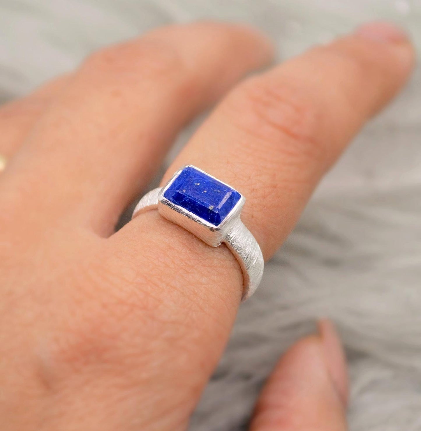 Lapis Lazuli Dainty Silver Ring, Blue Gemstone Ring, 925 Sterling Silver Ring, Birthday Gifts, Rings For Women, December Birthstone Ring