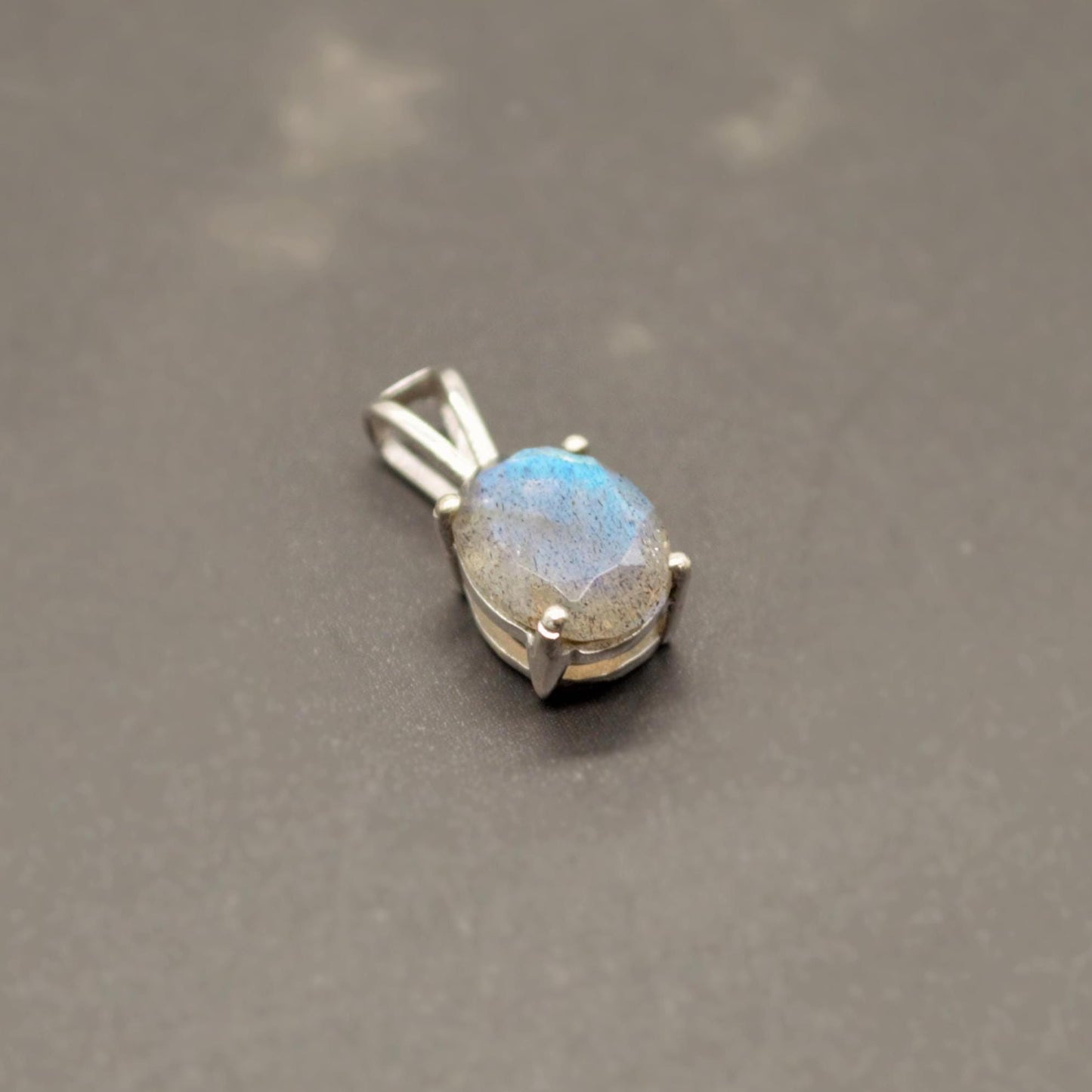 Labradorite Pendant Necklace, Dainty Sterling Silver Pendant