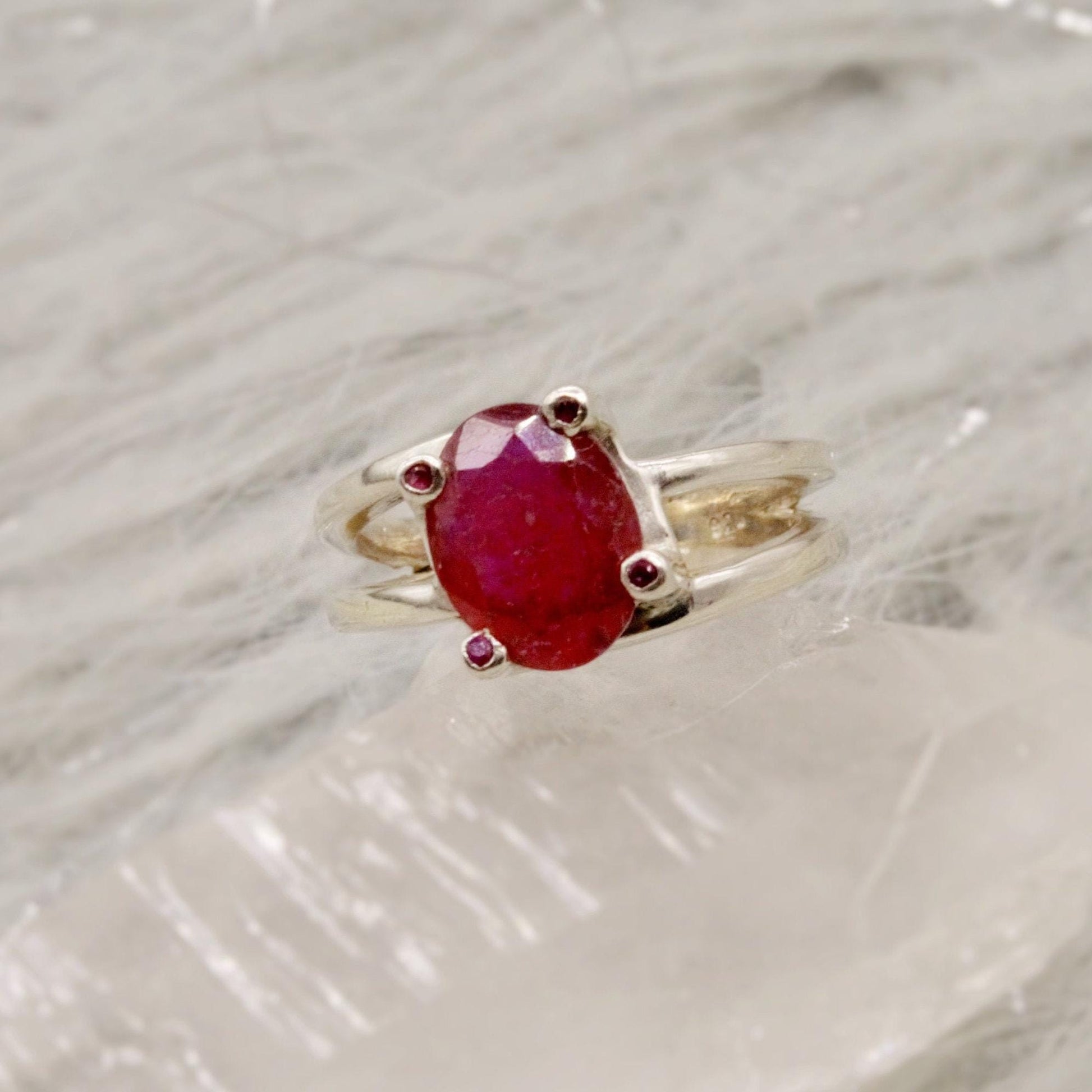 Red Ruby Ring, 925 Sterling Silver Ring, UK Size M, July Birthstone, Handmade Dainty Gemstone Ring, Birthday Gifts, Gift For Her