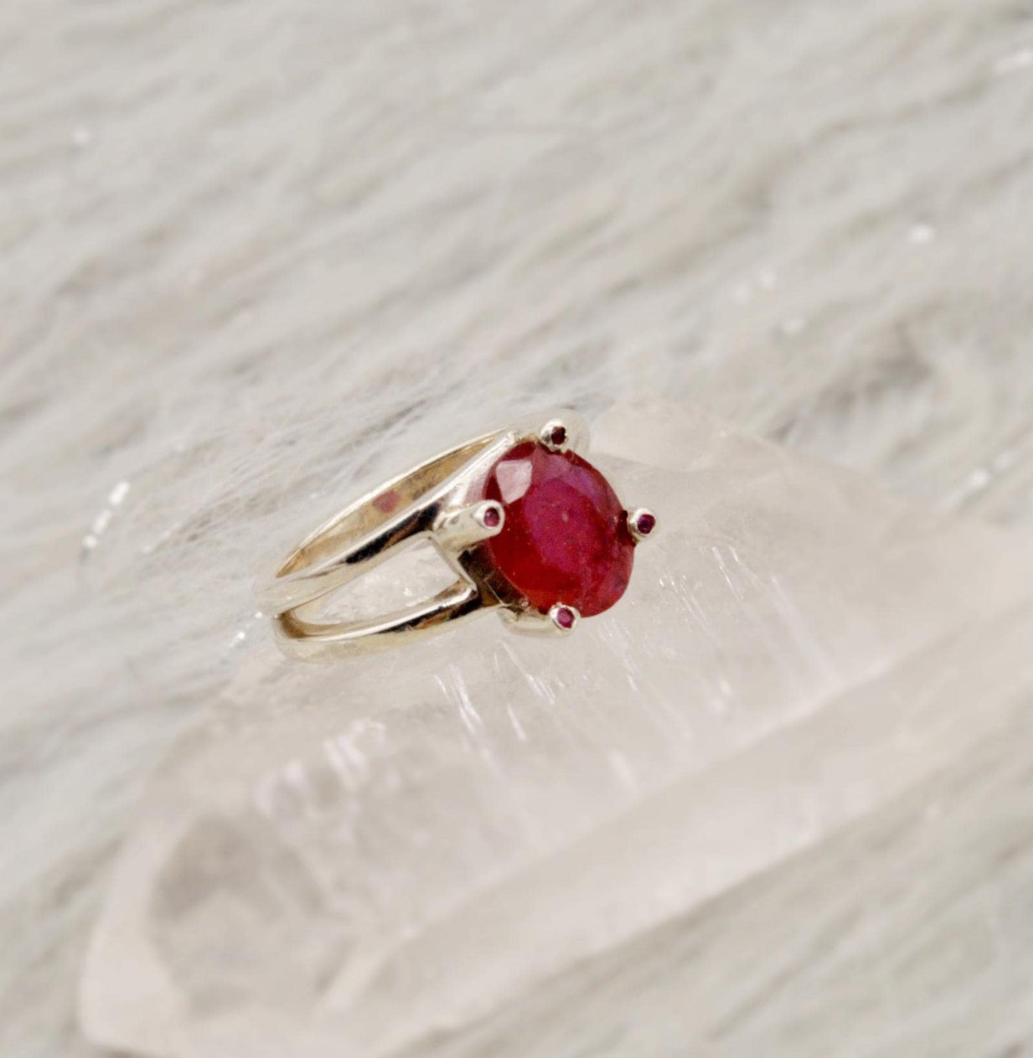 Red Ruby Ring, 925 Sterling Silver Ring, UK Size M, July Birthstone, Handmade Dainty Gemstone Ring, Birthday Gifts, Gift For Her