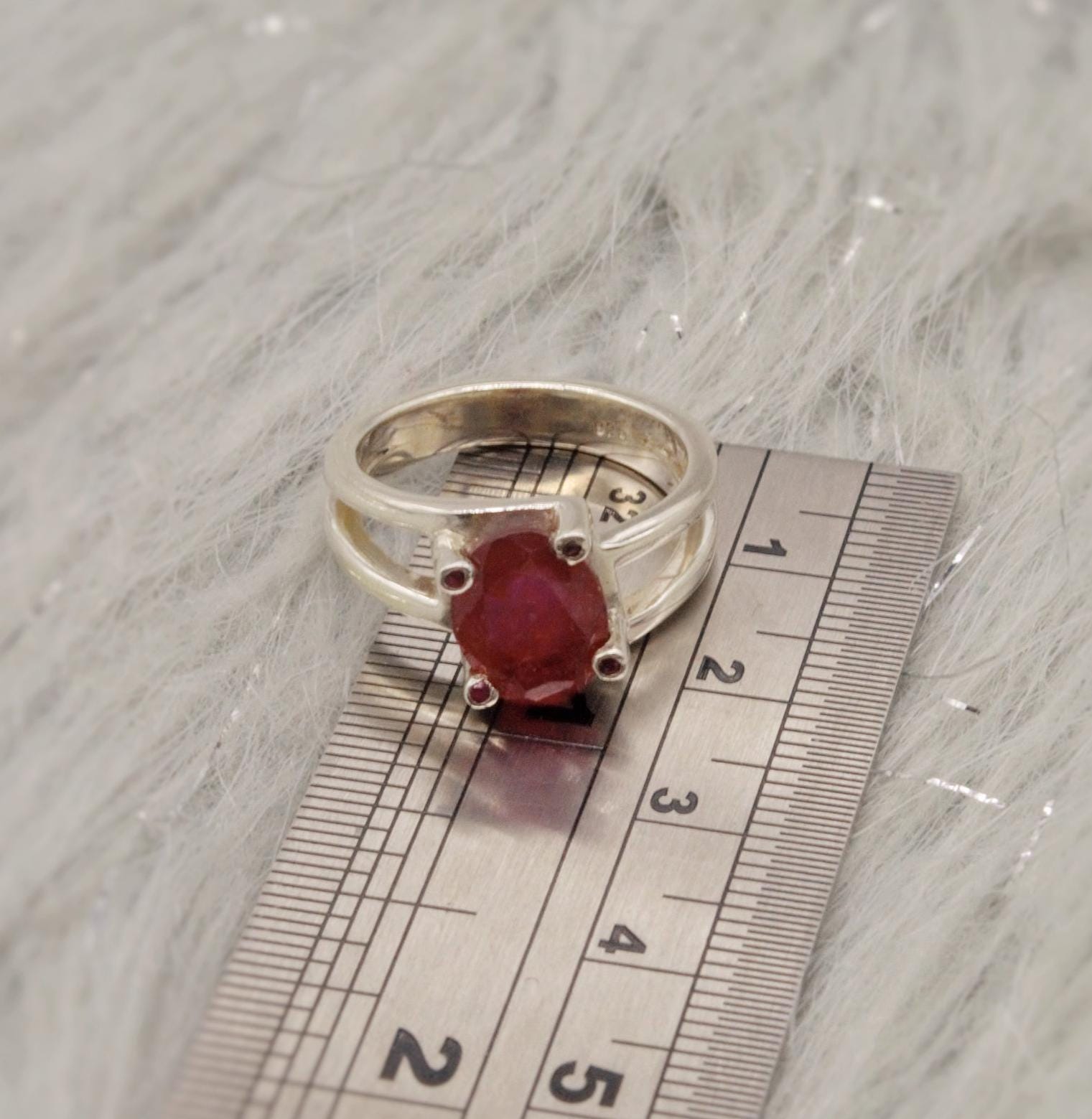 Red Ruby Ring, 925 Sterling Silver Ring, UK Size M, July Birthstone, Handmade Dainty Gemstone Ring, Birthday Gifts, Gift For Her