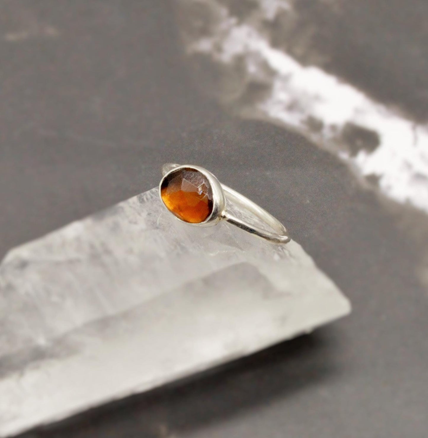 Yellow Tourmaline Ring, Sterling Silver Ring, Statement Yellow Stone Ring, Mix Tourmaline Jewelry, UK size O ring, Birthday Gifts For Her